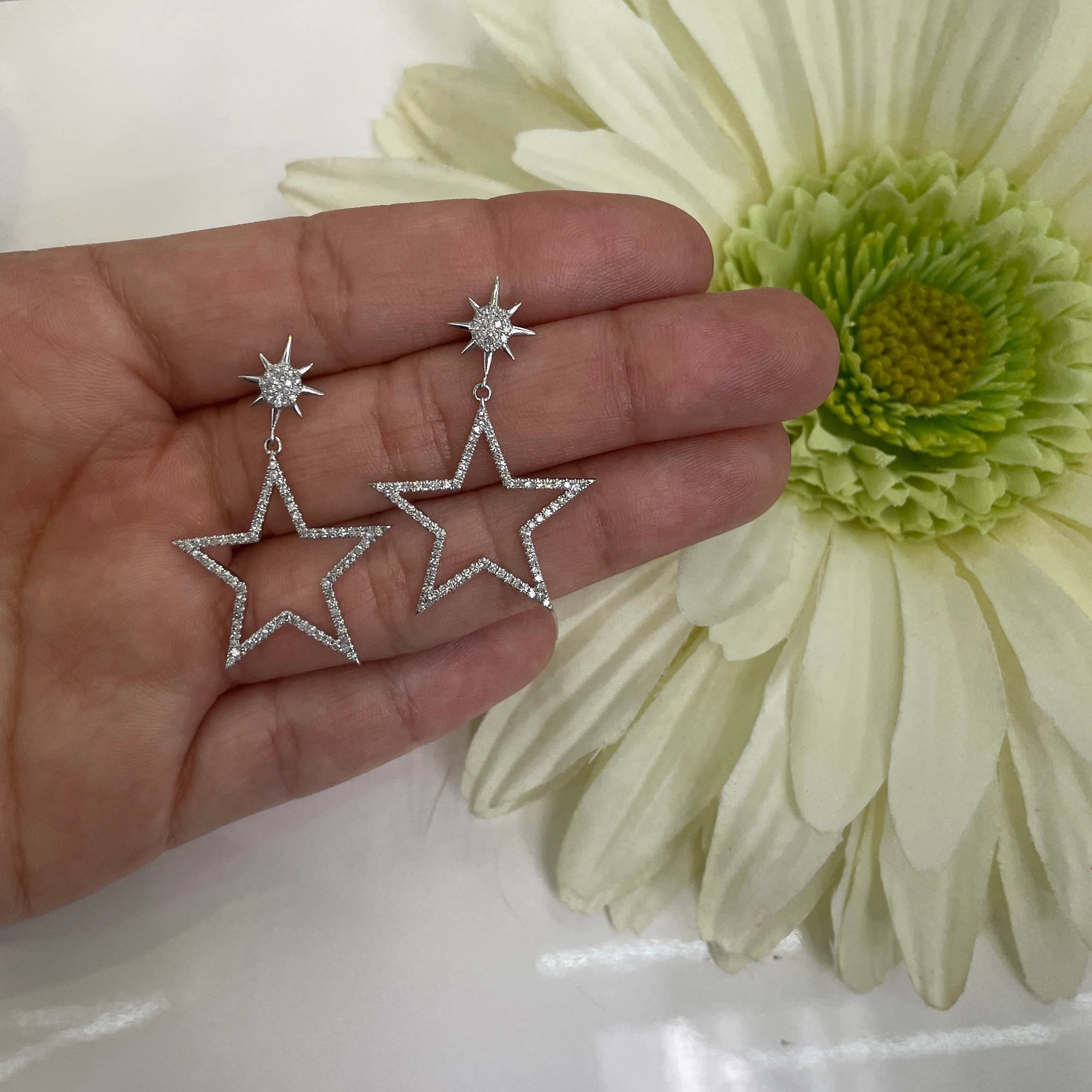 Diamond Star Frame Earrings