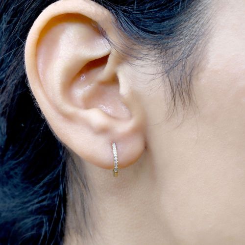 Diamond Studded Mini Hoops