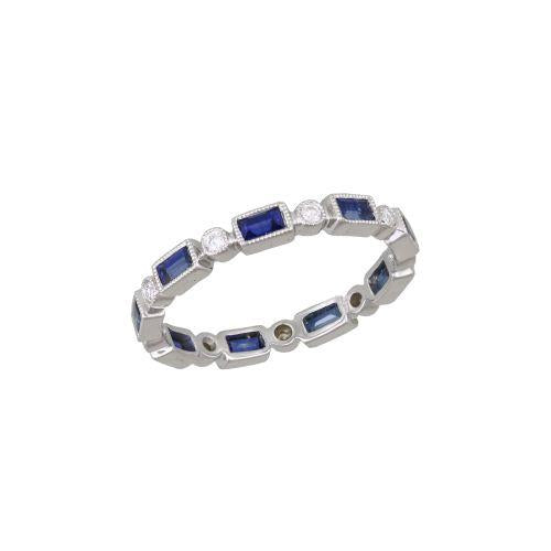 3D Blue Sapphire Band