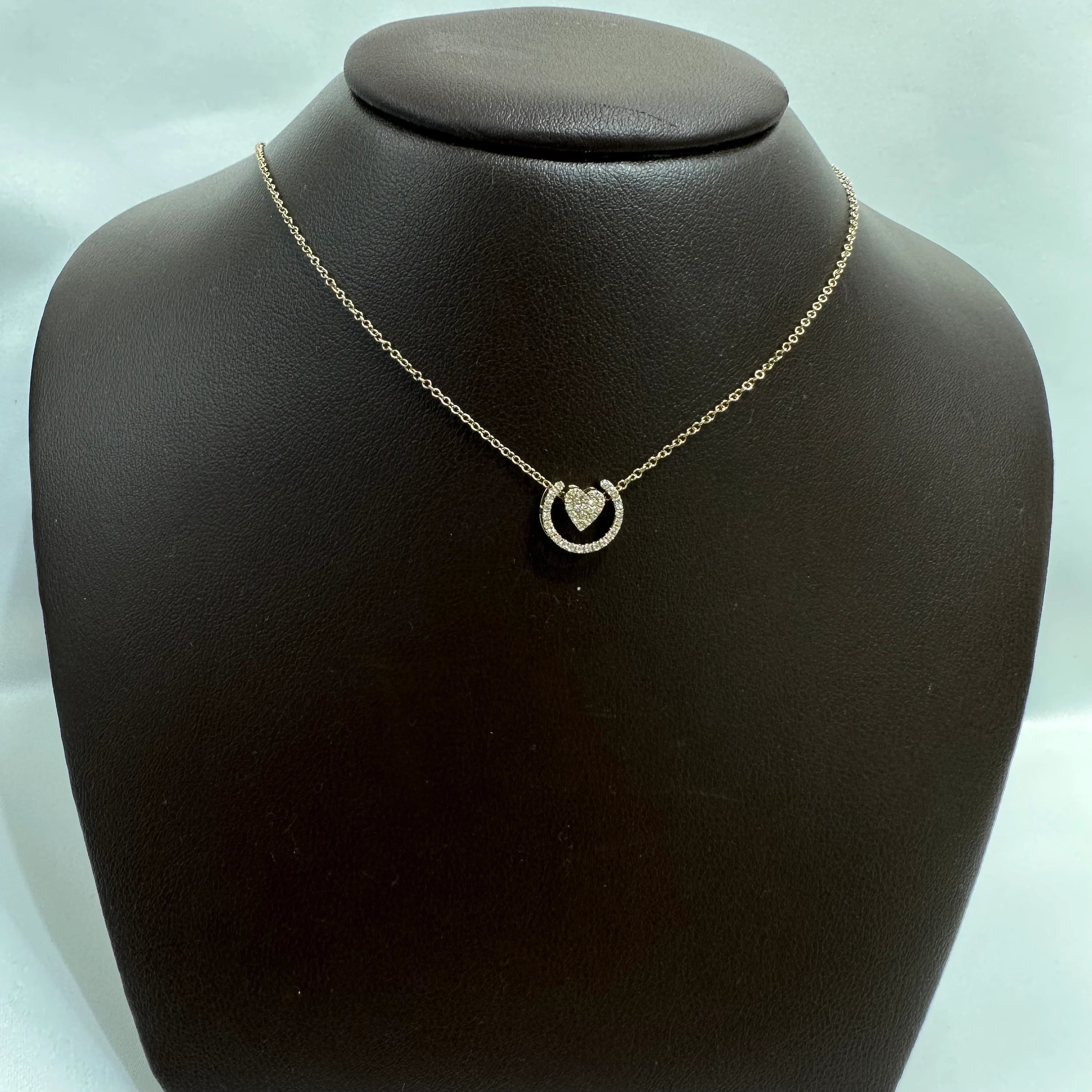 Diamond Ringed Heart Chain