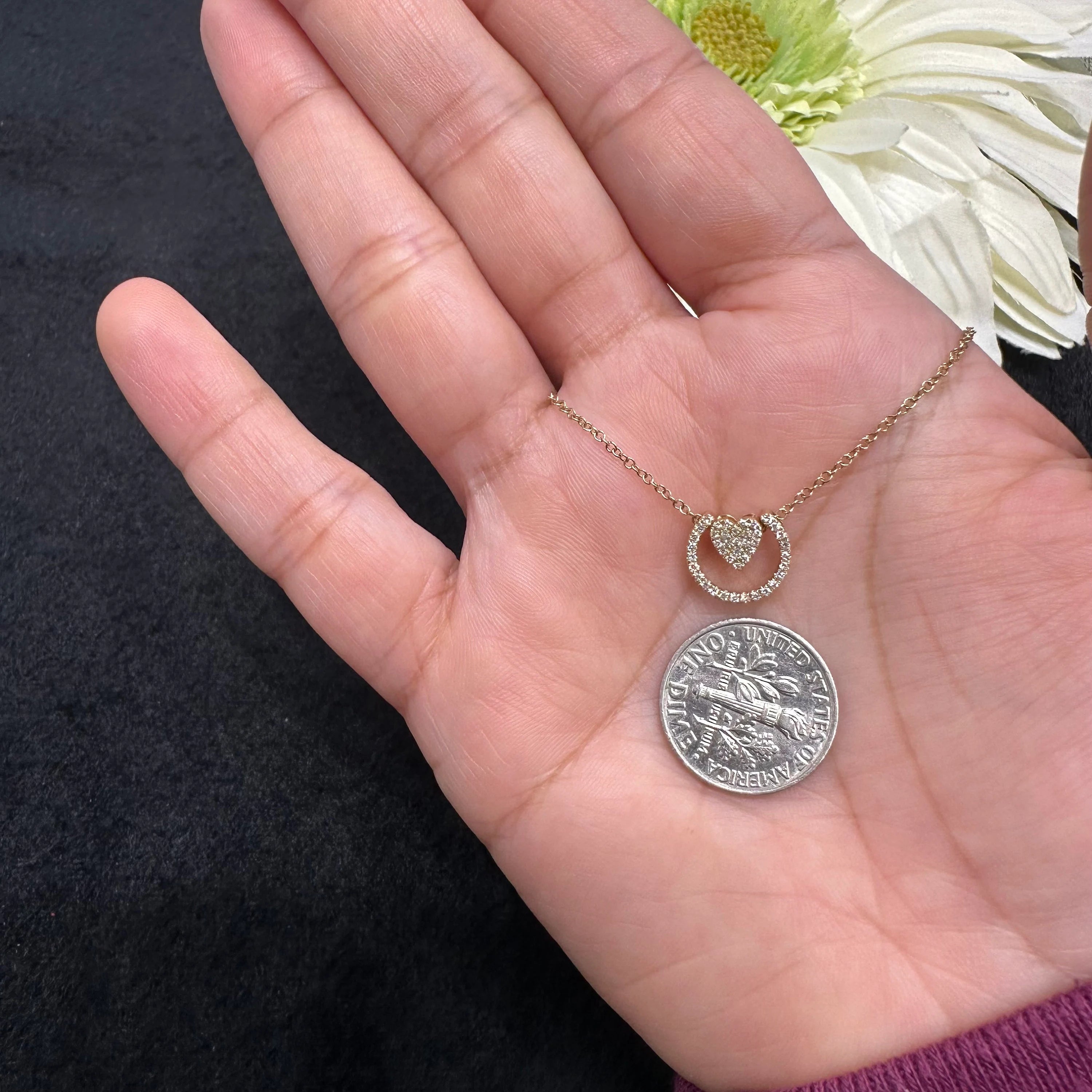 Diamond Ringed Heart Chain