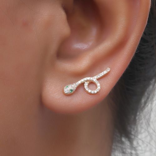 Diamond Snake Earrings