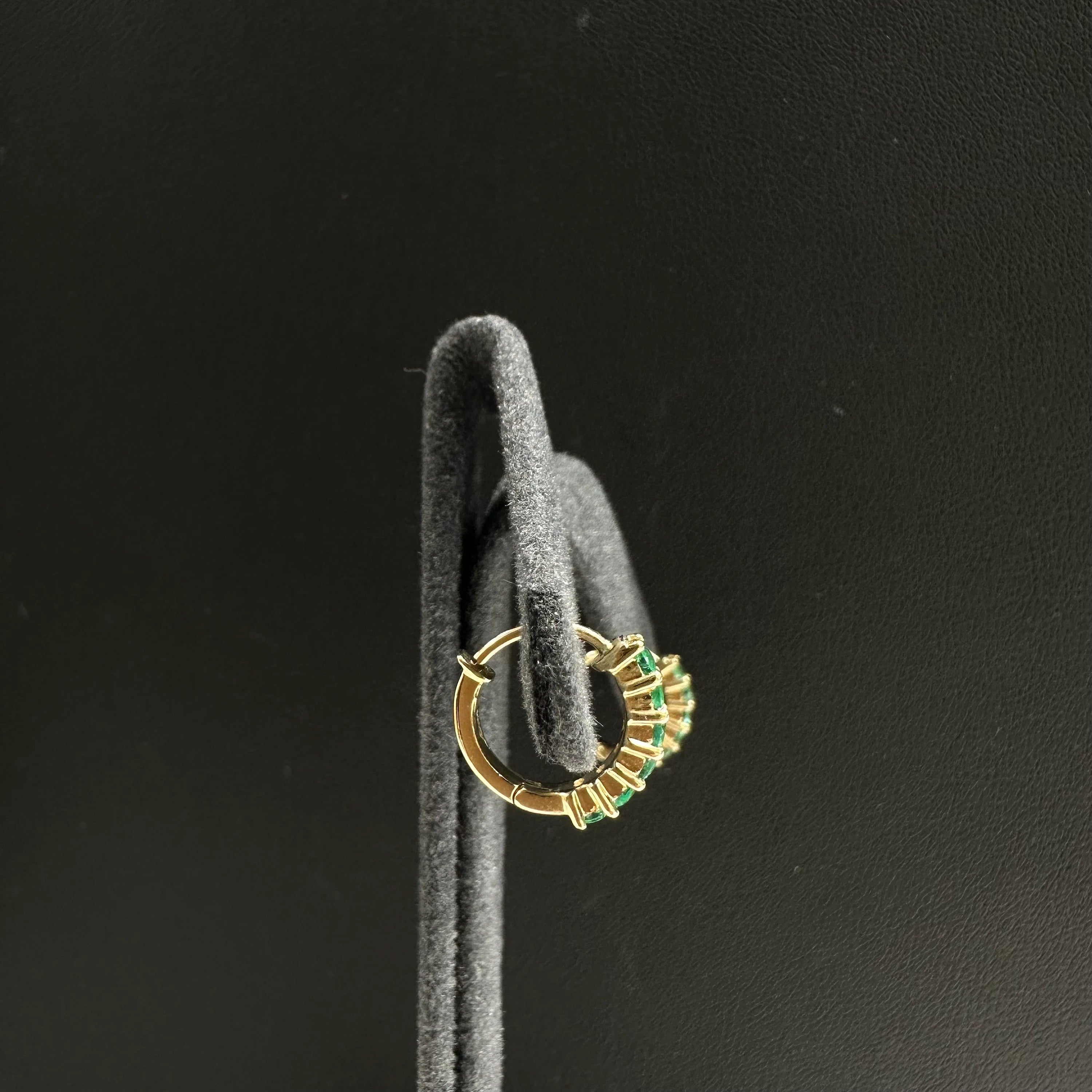 Black Spinel Huggie Studs