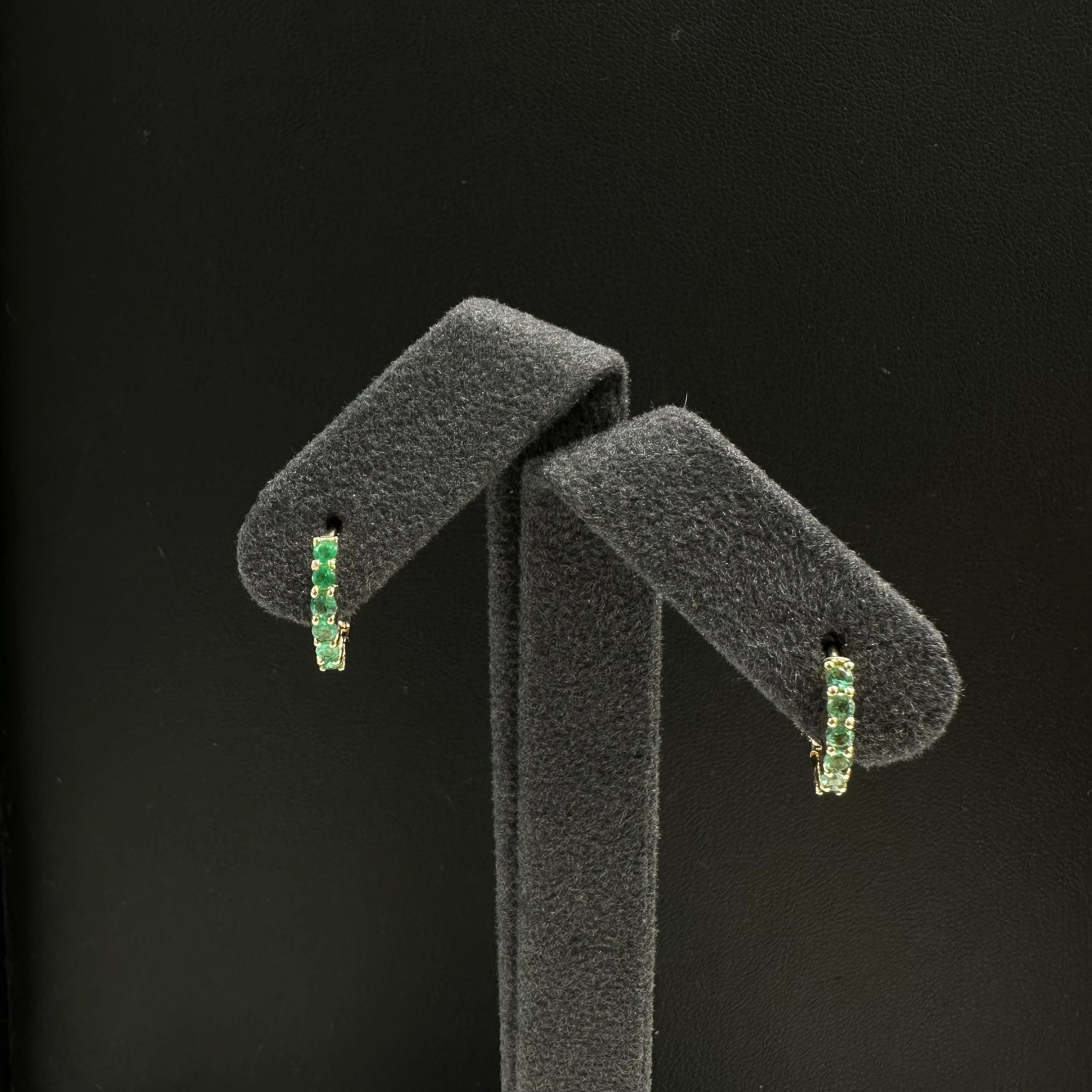 Black Spinel Huggie Studs