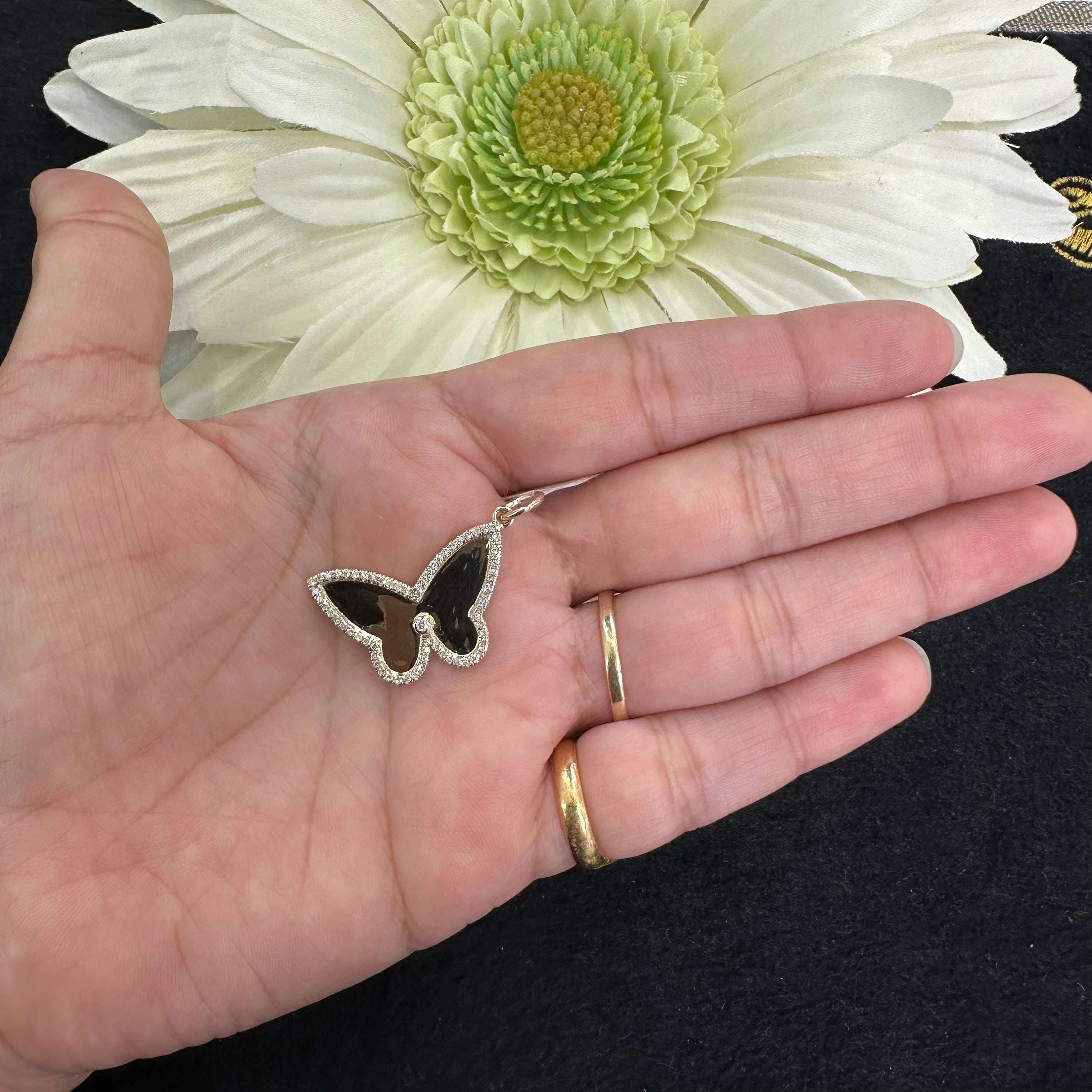 Diamond Framed Butterfly Pendant