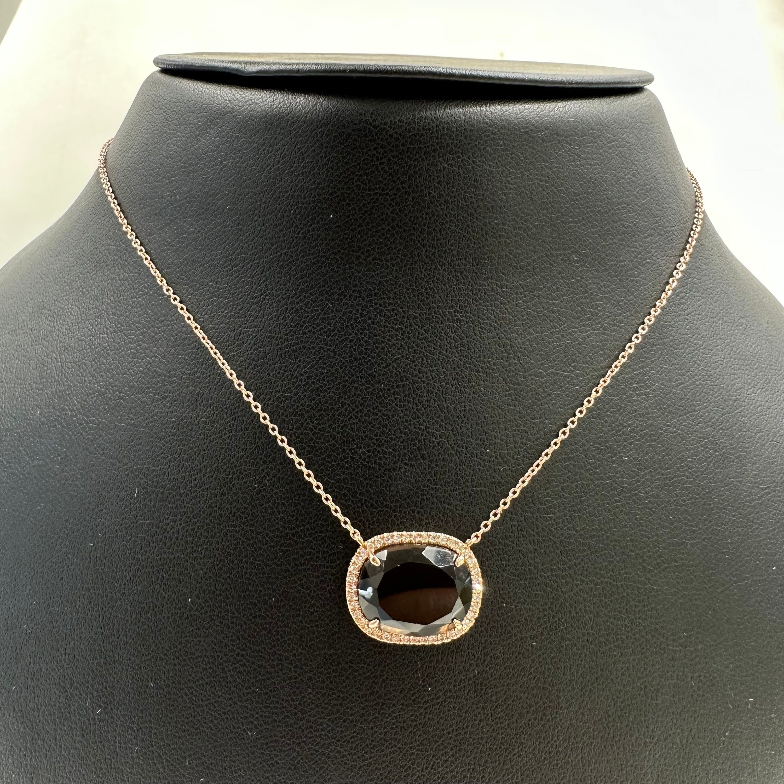 Diamond Smoky Necklace Stone