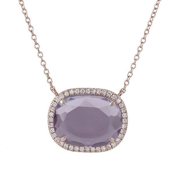 Diamond Pink Amethyst Necklace