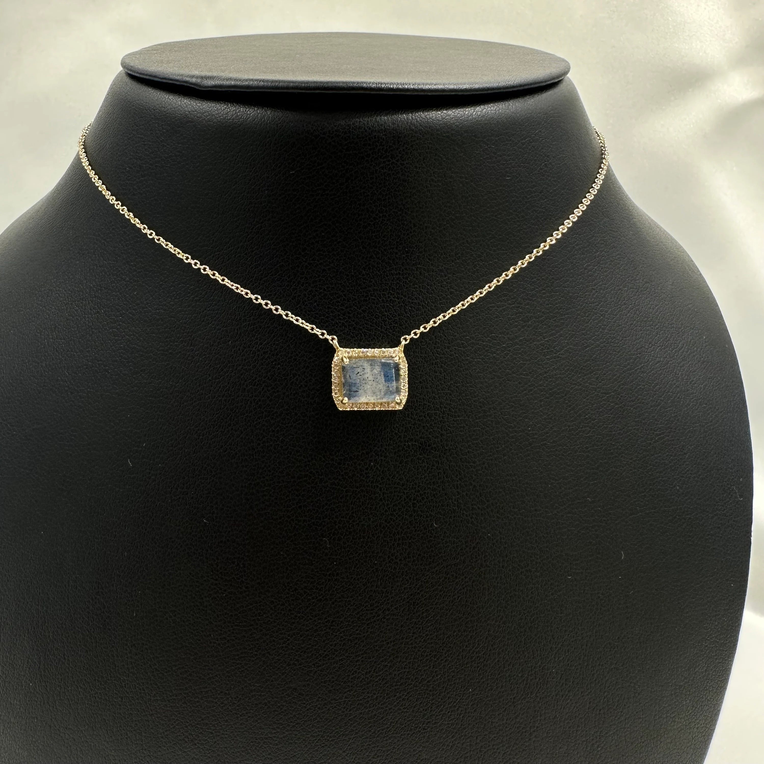 Diamond Square Labradorite Necklace