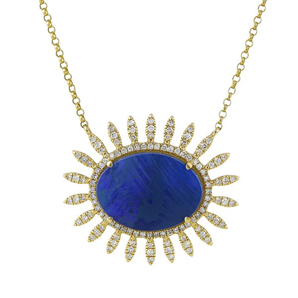 Diamond Spiked Opal Necklace