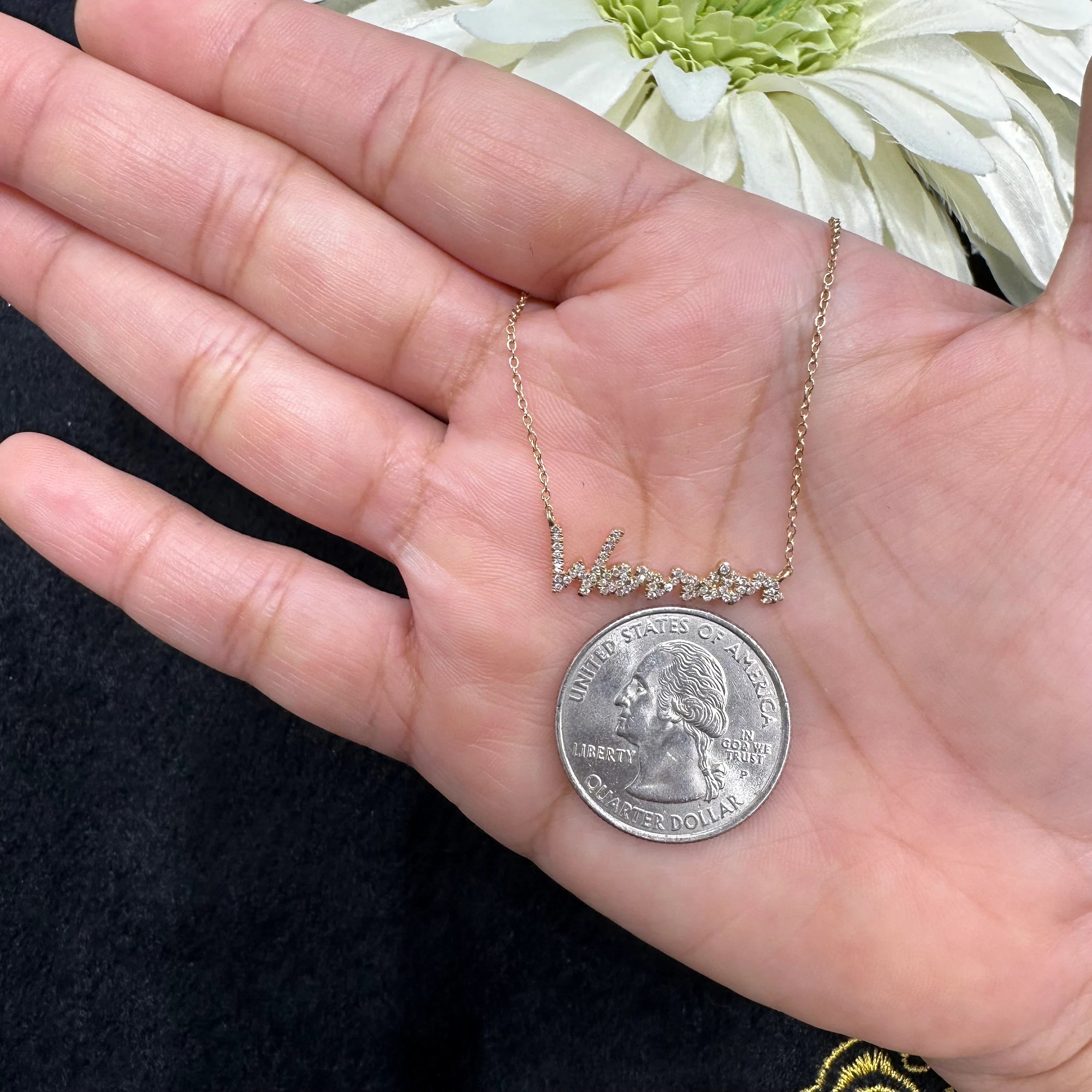 Diamond Name Tag Necklace