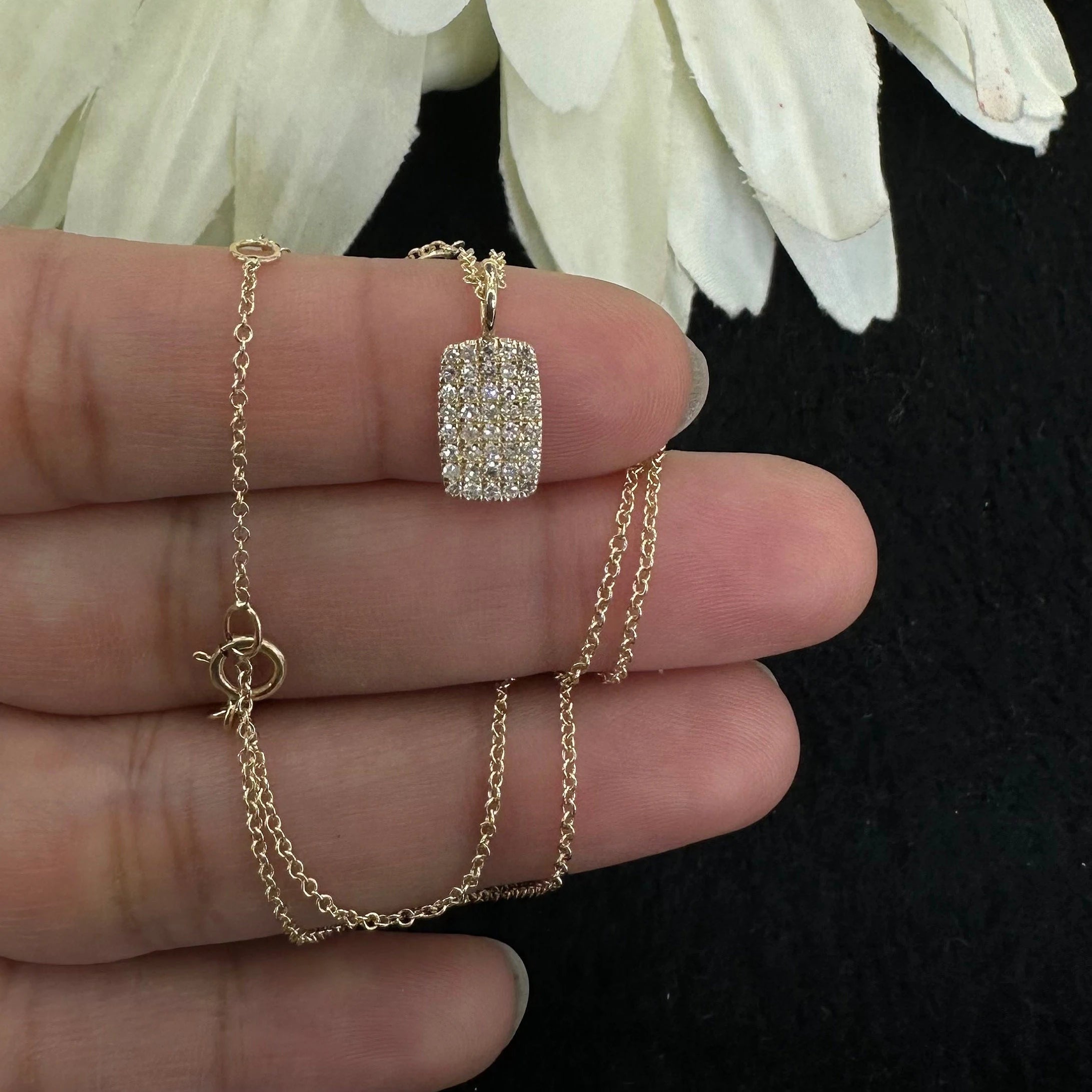 Diamond Paved Drop Necklace