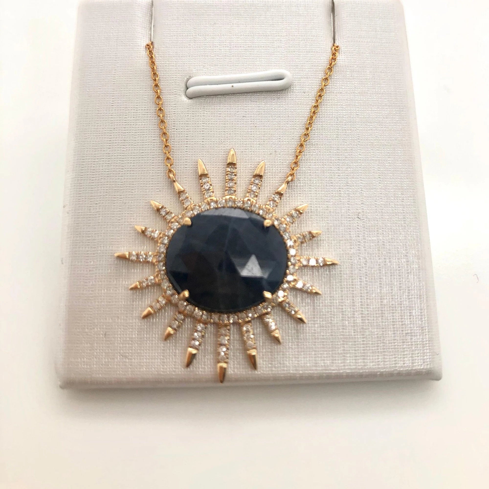 Blue Sapphire Sun Necklace