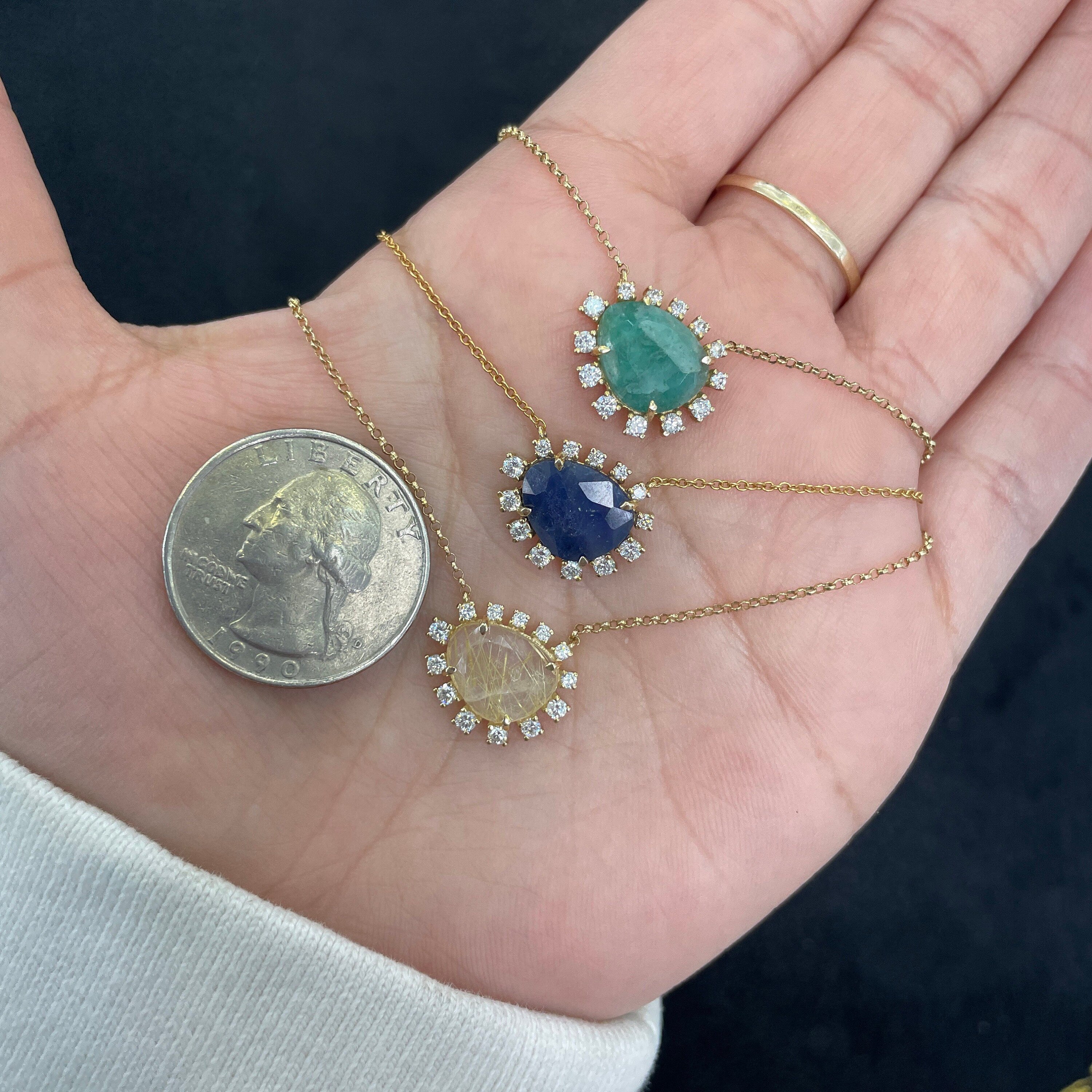 Blue Sapphire Free Form Necklace