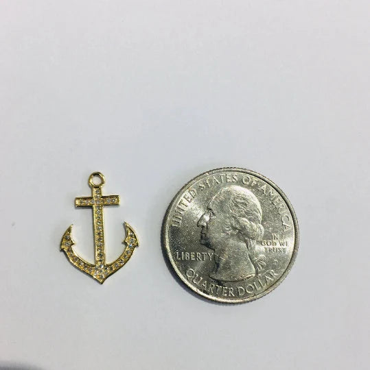 Diamond Anchor Charm