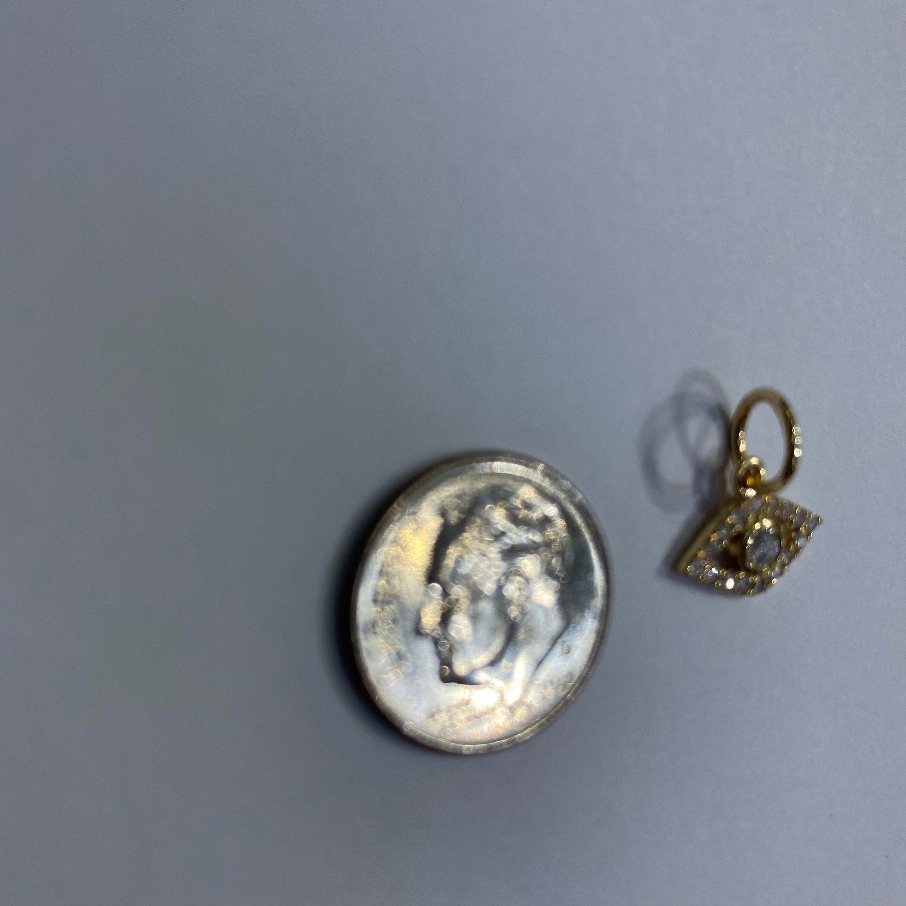Diamond & Cubic zirconia Eye Charm 12.5mm