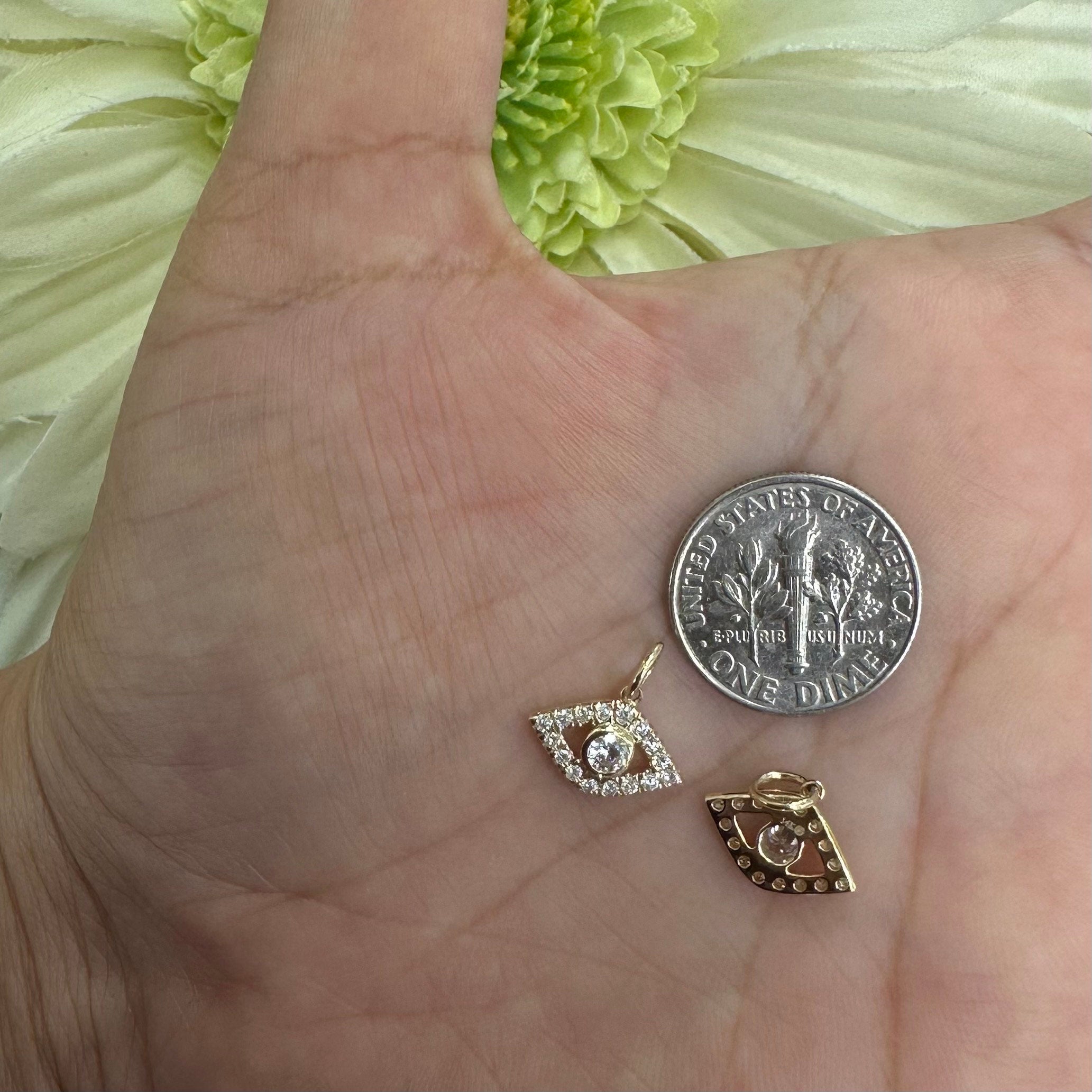 Diamond & Cubic zirconia Eye Charm 12.5mm