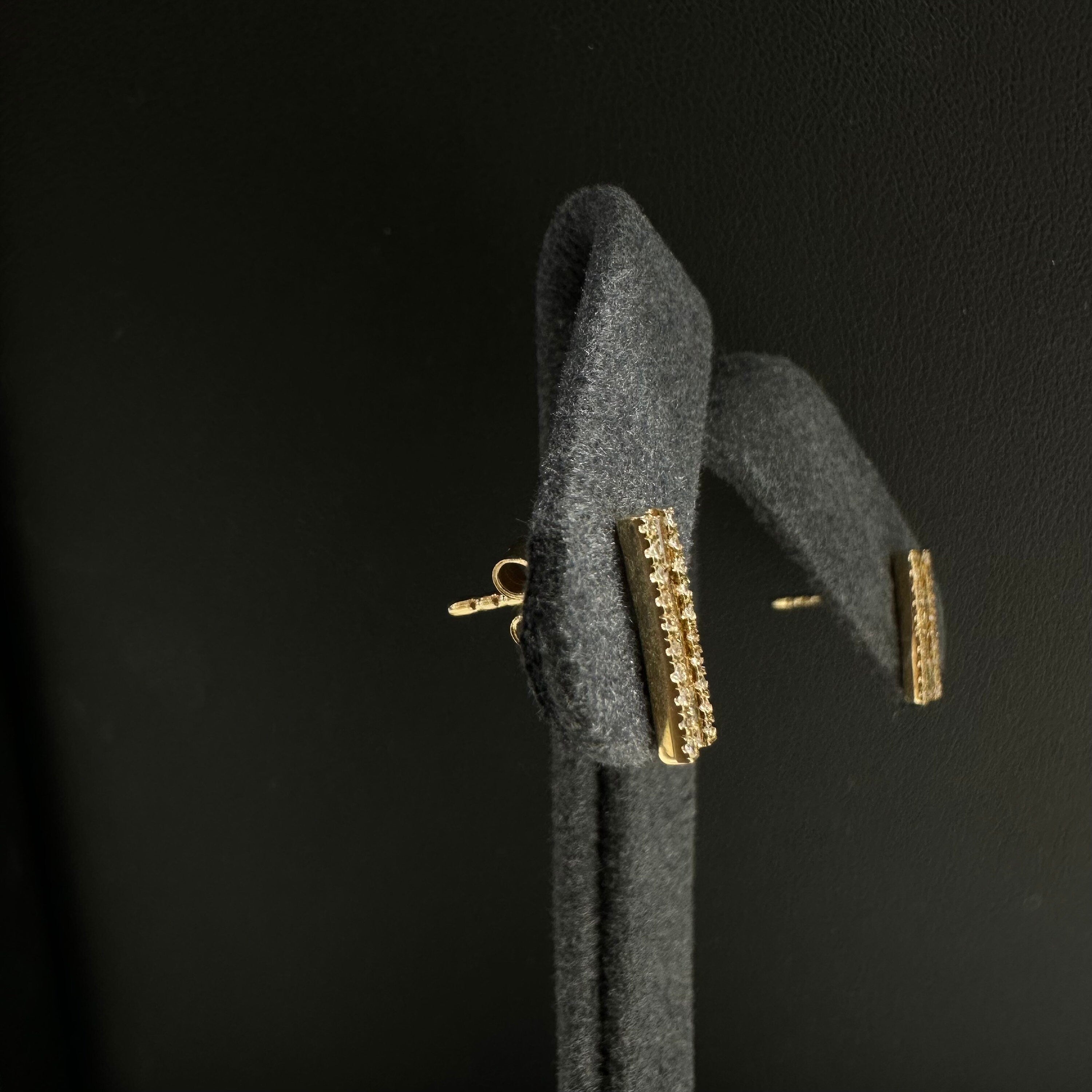 Baguette Diamond Bar Studs