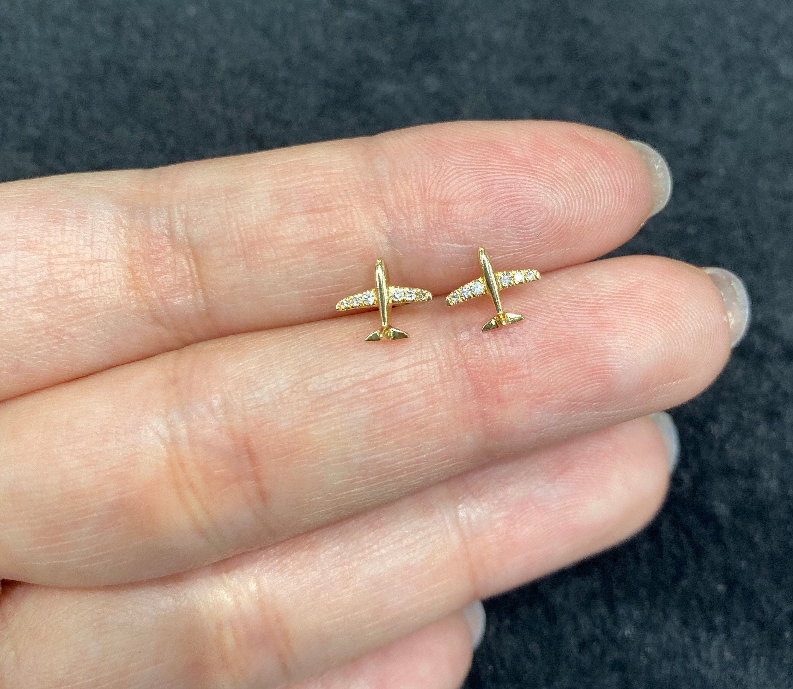 Diamond Airplane Studs