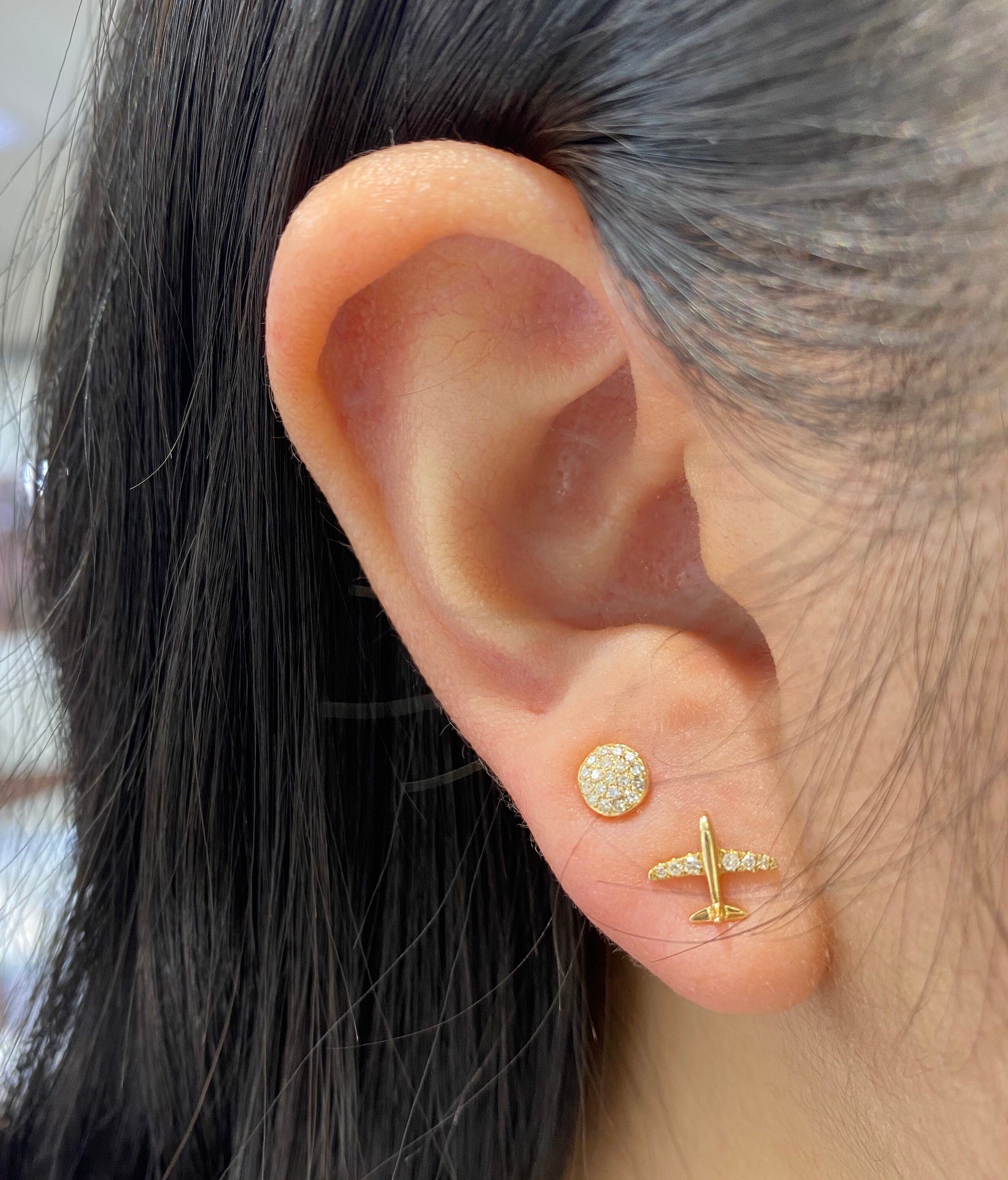 Diamond Airplane Studs