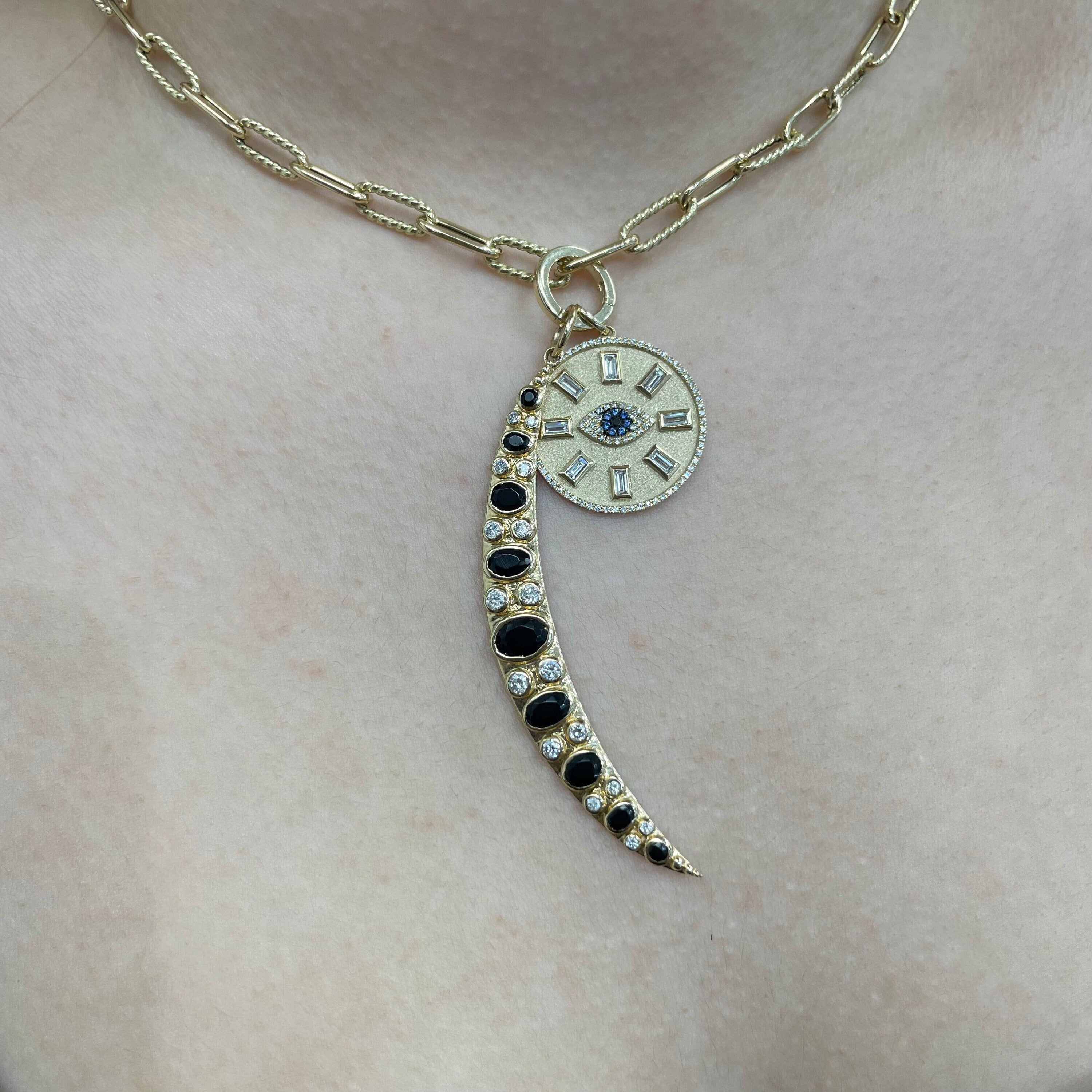 Blue Sapphire Evil Eye Pendant