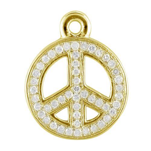 Diamond Peace Symbol Charm 11mm