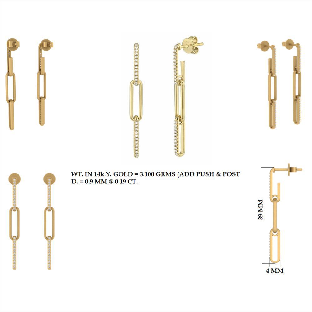 Chain Link Diamond Earring