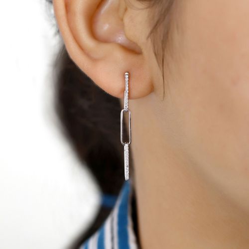 Chain Link Diamond Earring
