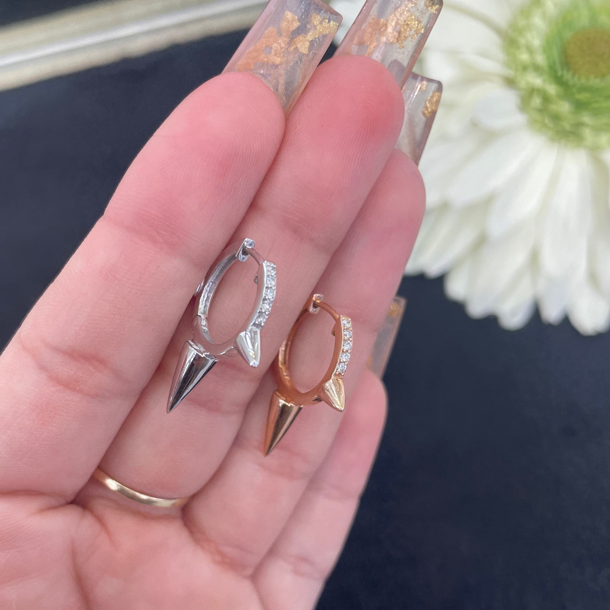 Circular Petal Spike Ear Tops