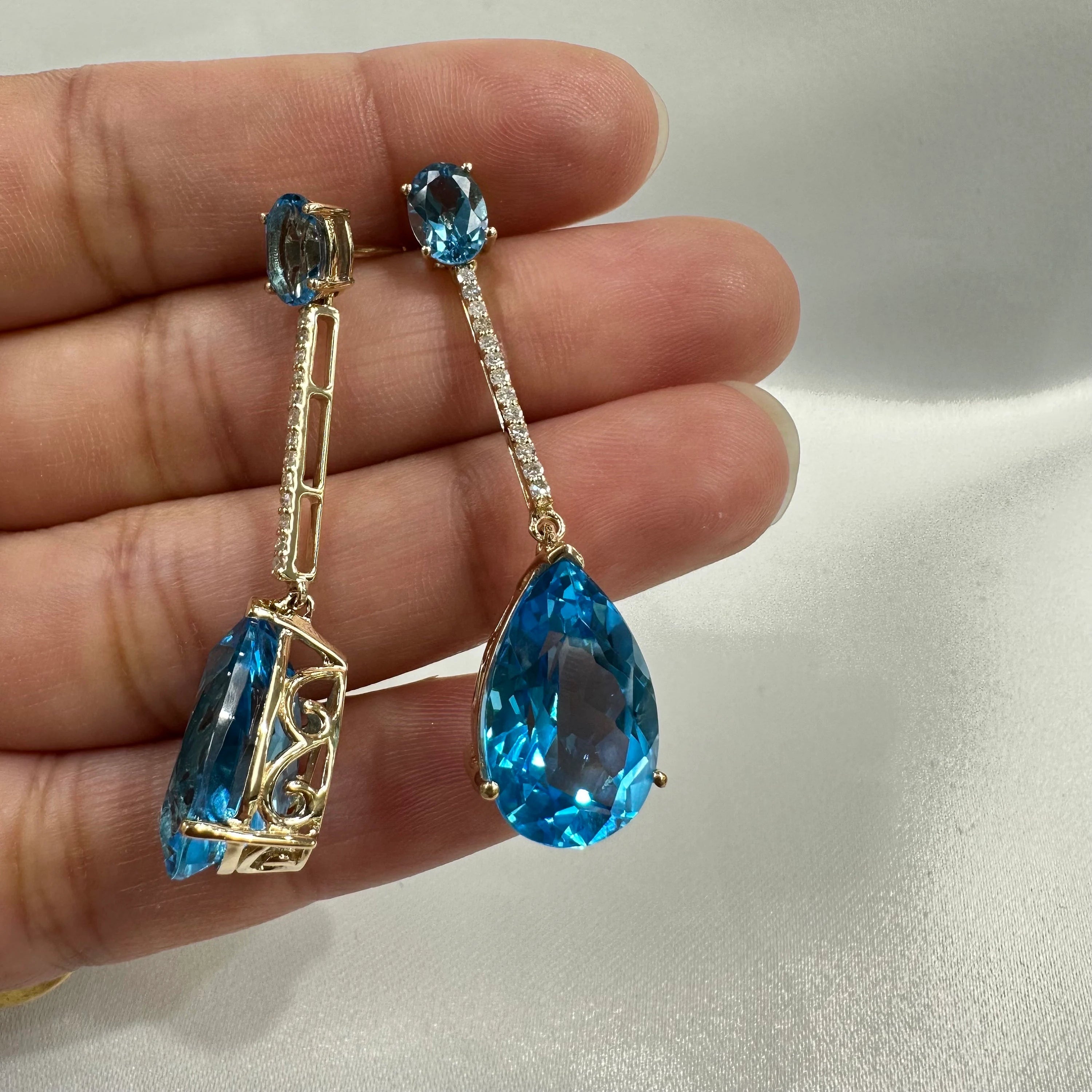 Blue Topaz Dangle Earrings