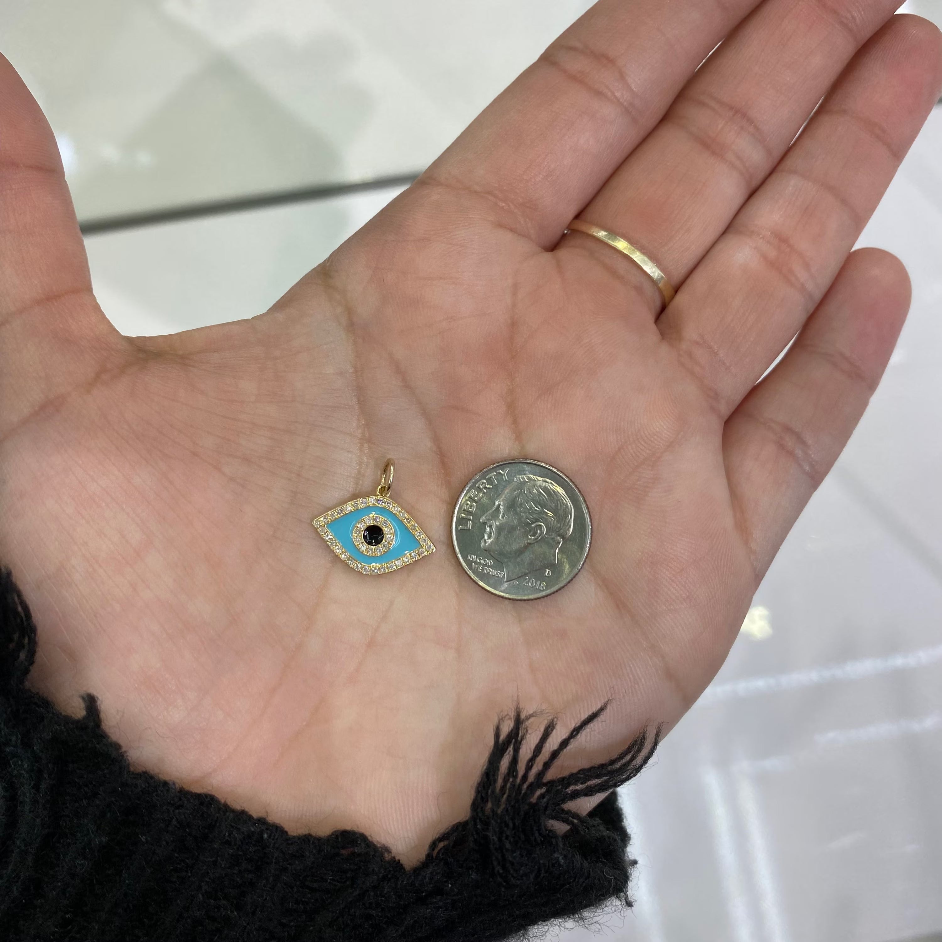 Blue Enamel Eye Charm