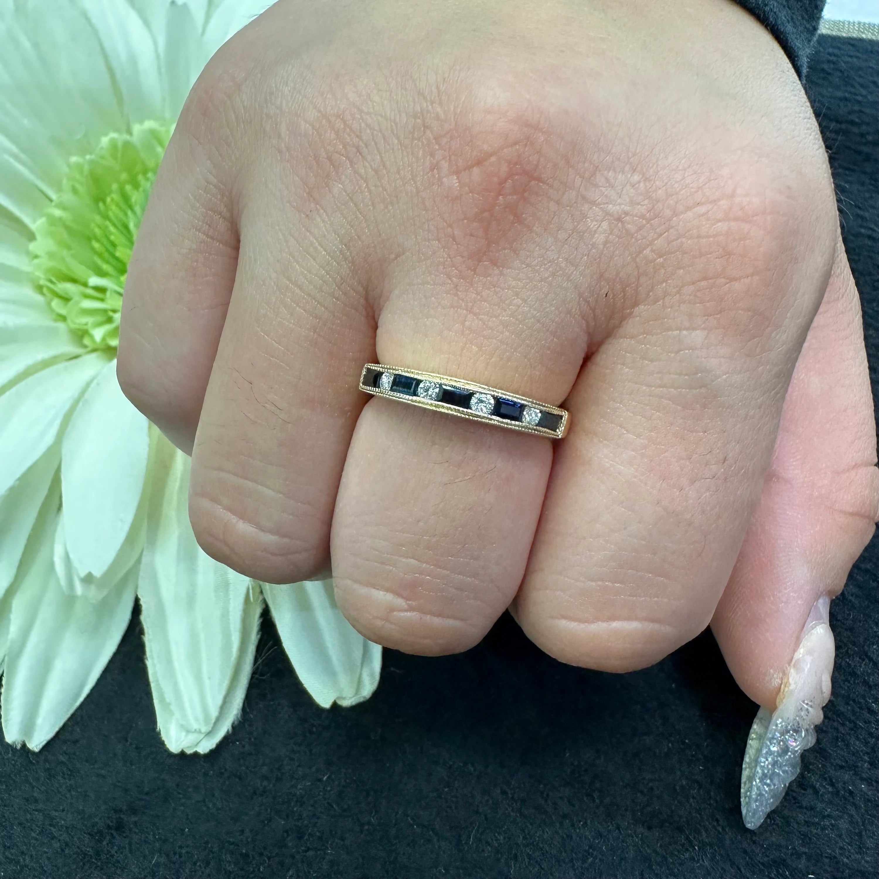 Blue Sapphire Baguette Ring