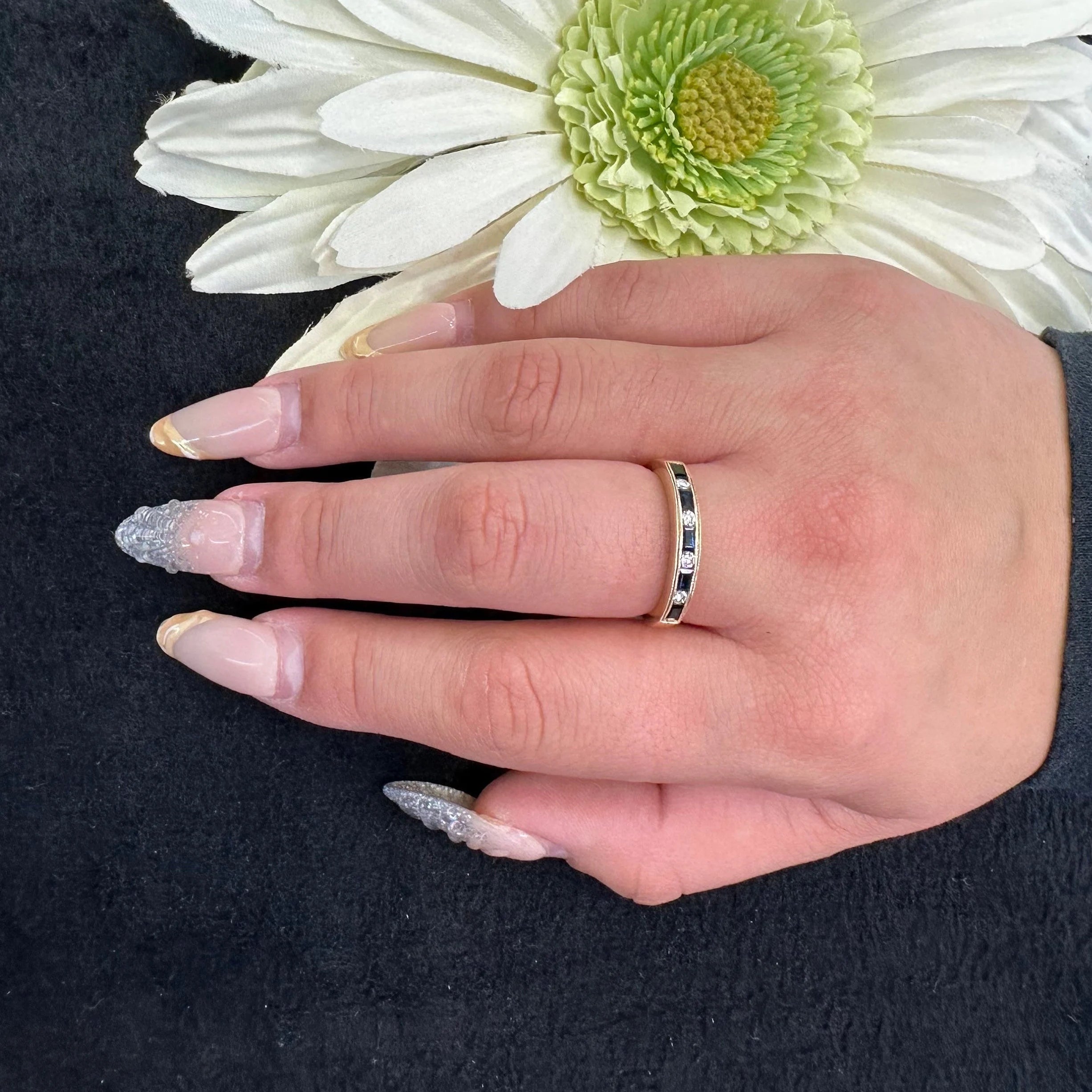 Blue Sapphire Baguette Ring