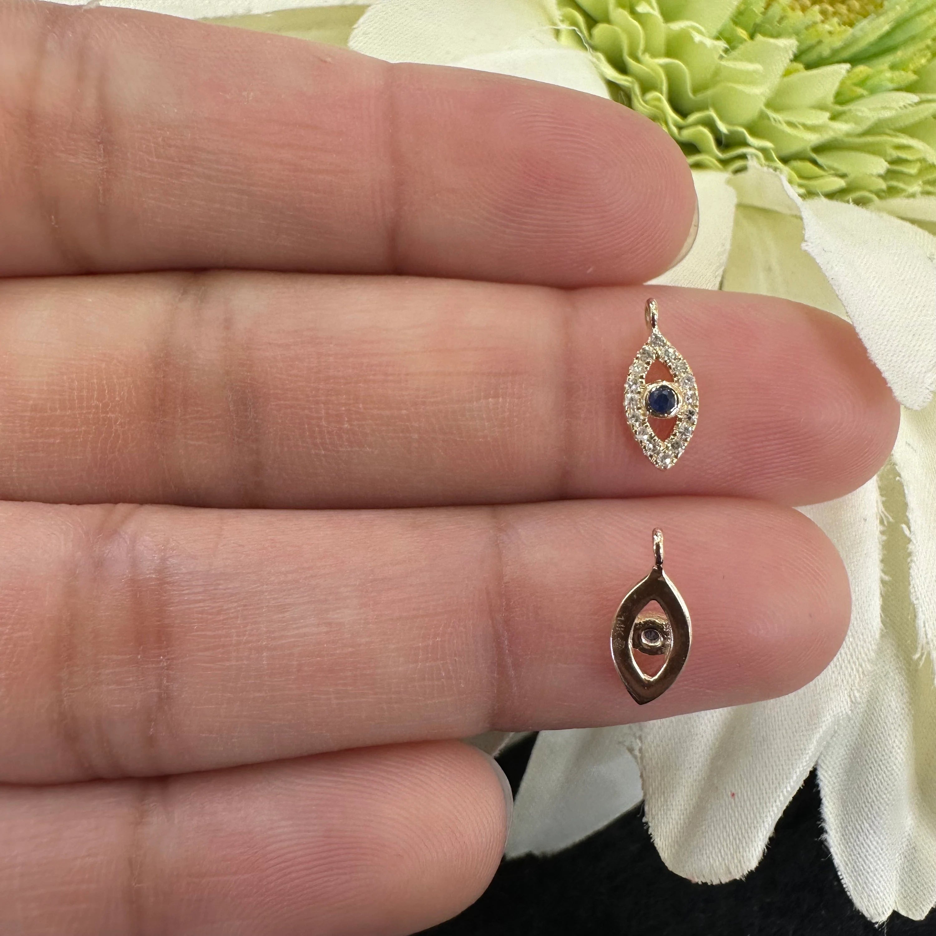 Blue Sapphire Eye Charm