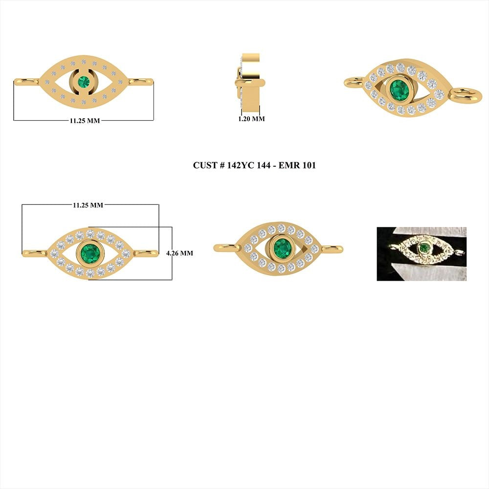 Blue Sapphire Eye Charm