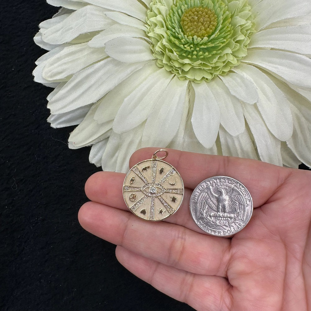 8 Charm Disc Pendant