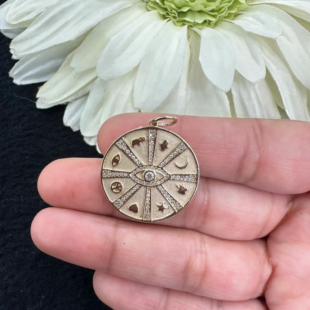 8 Charm Disc Pendant