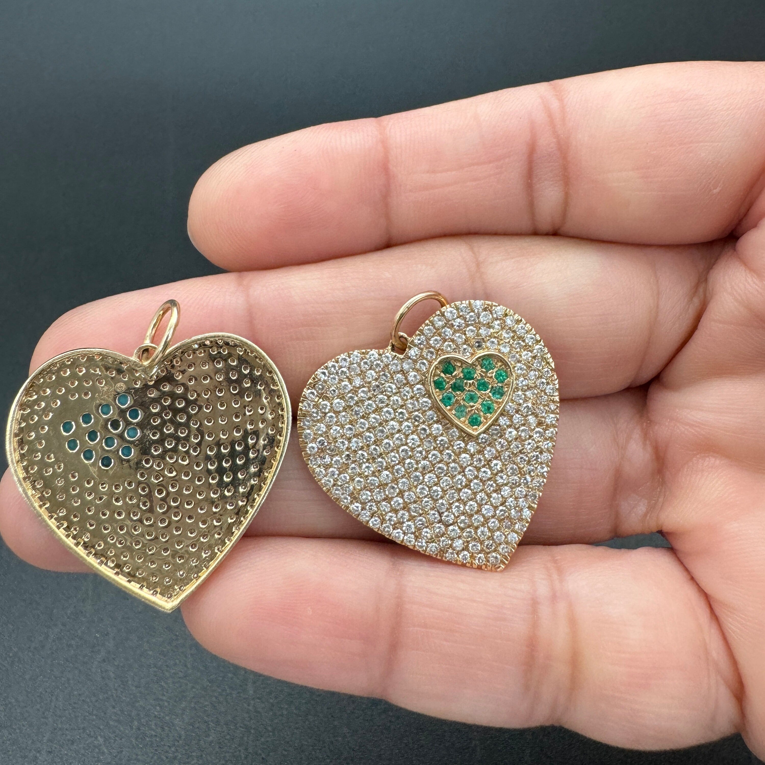Blue Sapphire Heart in Heart Pendant