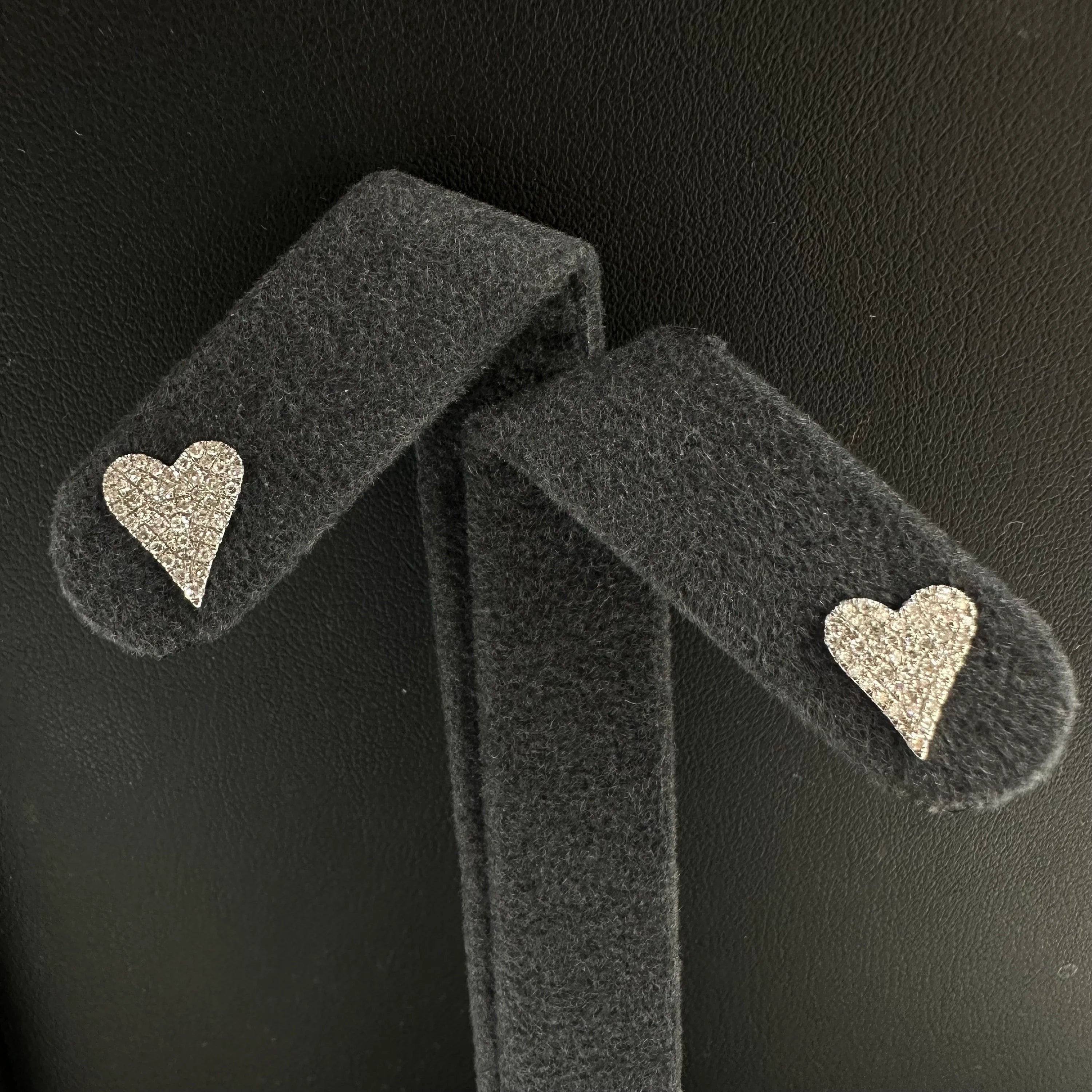 Diamond Heart Stud Earrings