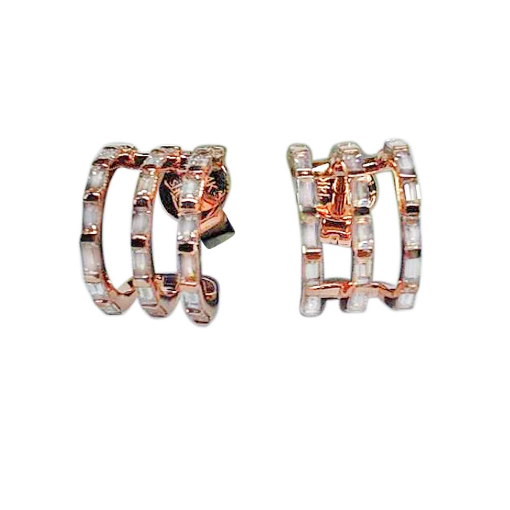 3-Tier Baguette Cuff Earrings