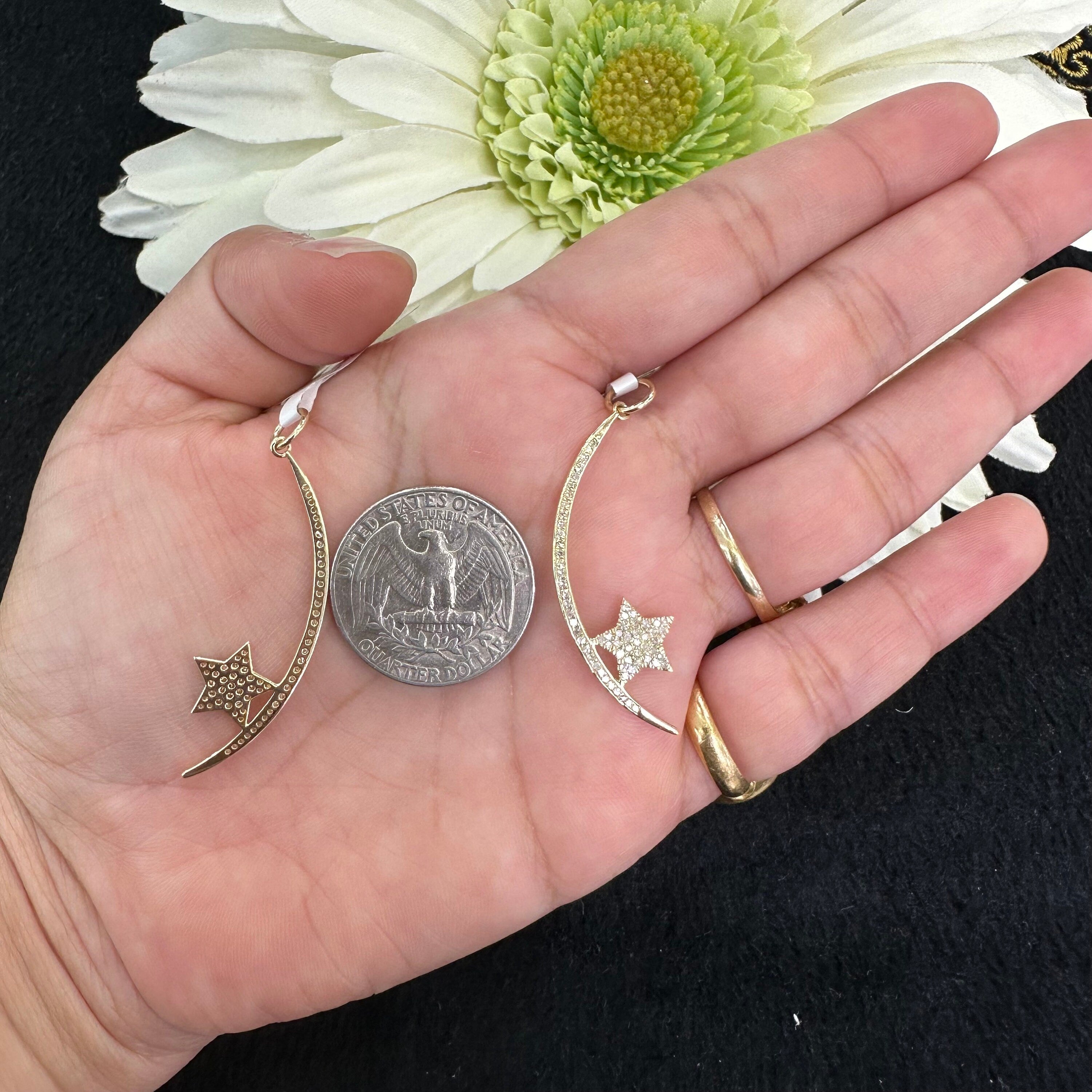 Diamond Moon Star Charm