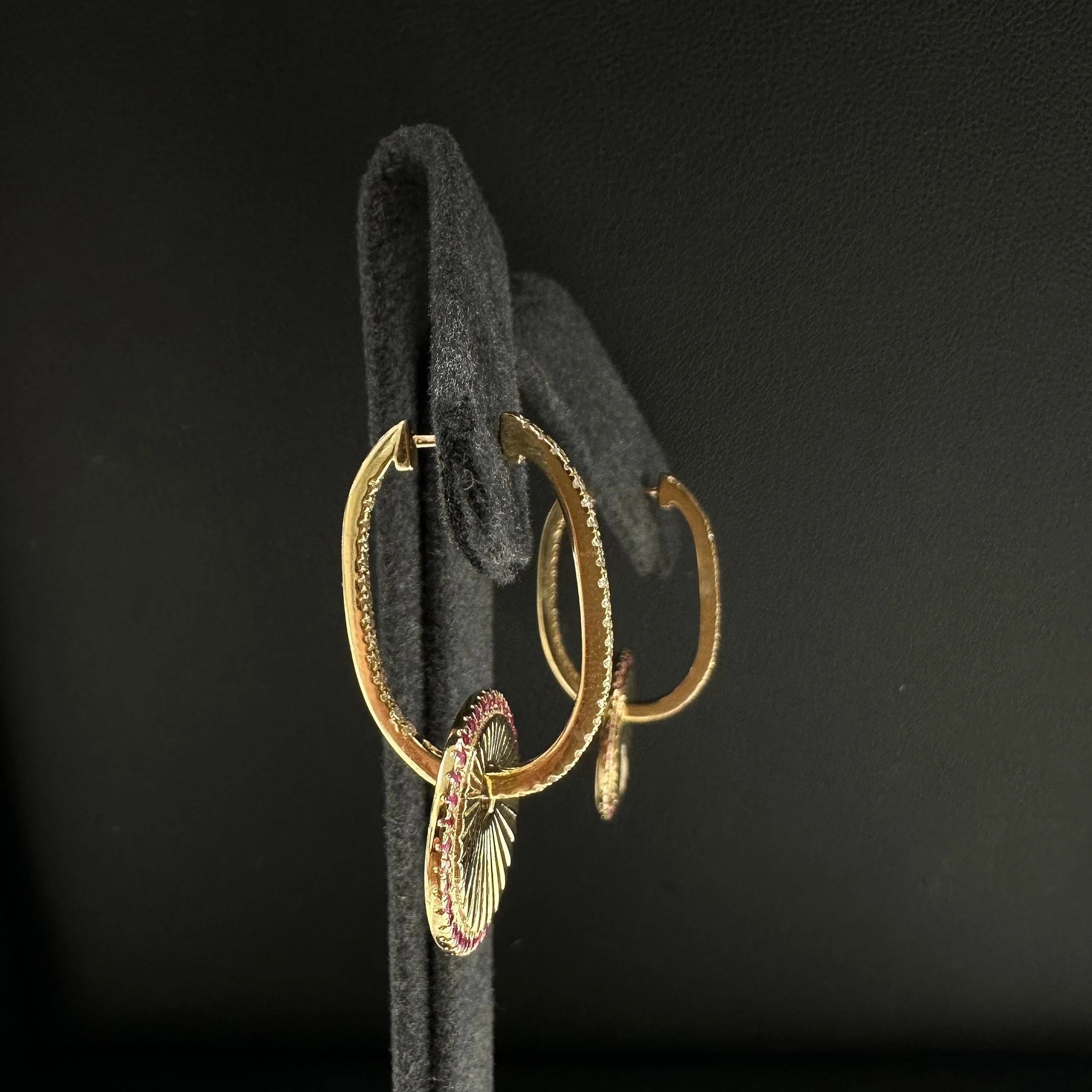 Blue Sapphire Disk Hoops Earring