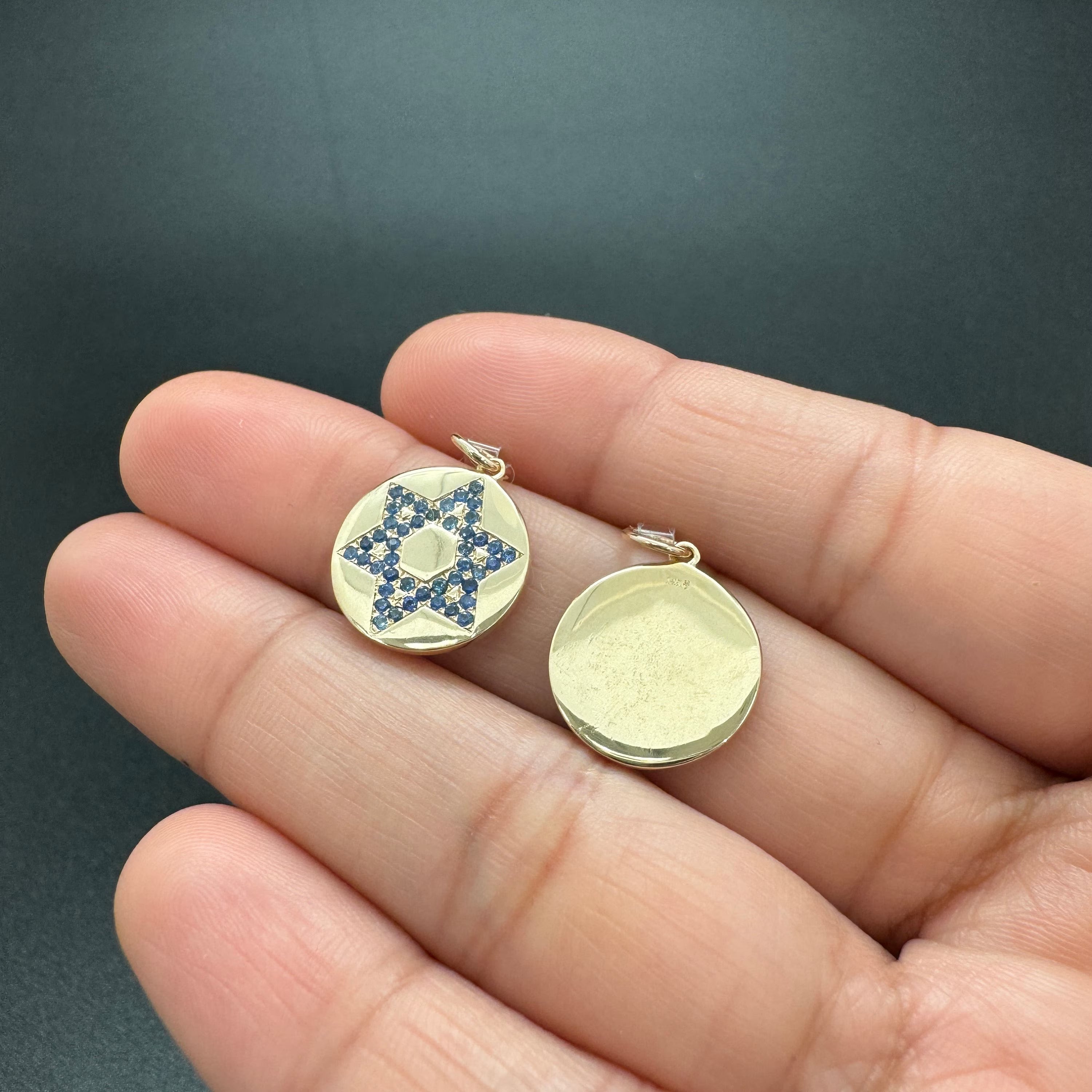 Black Diamond Star of David Charm 13mm