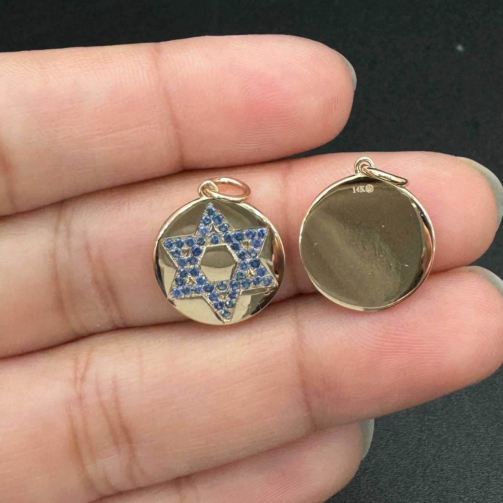 Black Diamond Star of David Charm 13mm