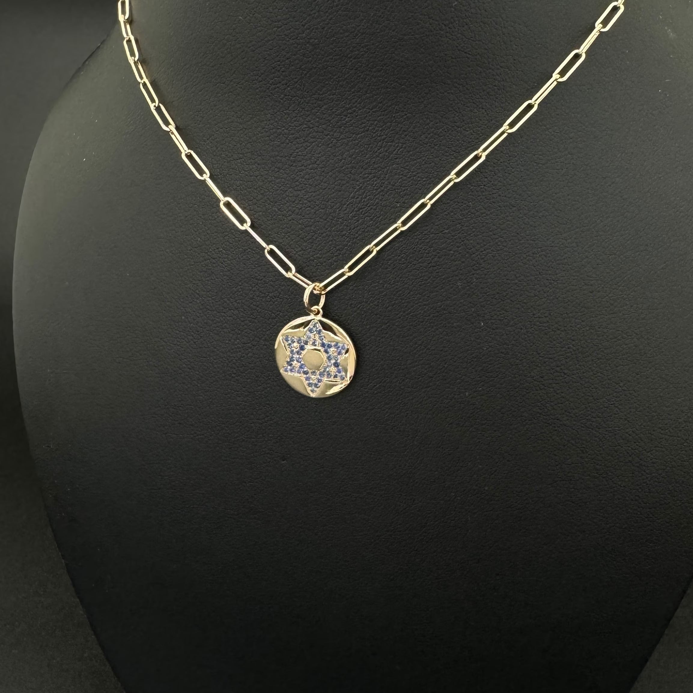 Blue Sapphire Star of David Charm 13mm