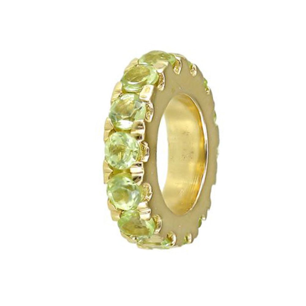 Roundel Spacer Bead Charm with Gemstone