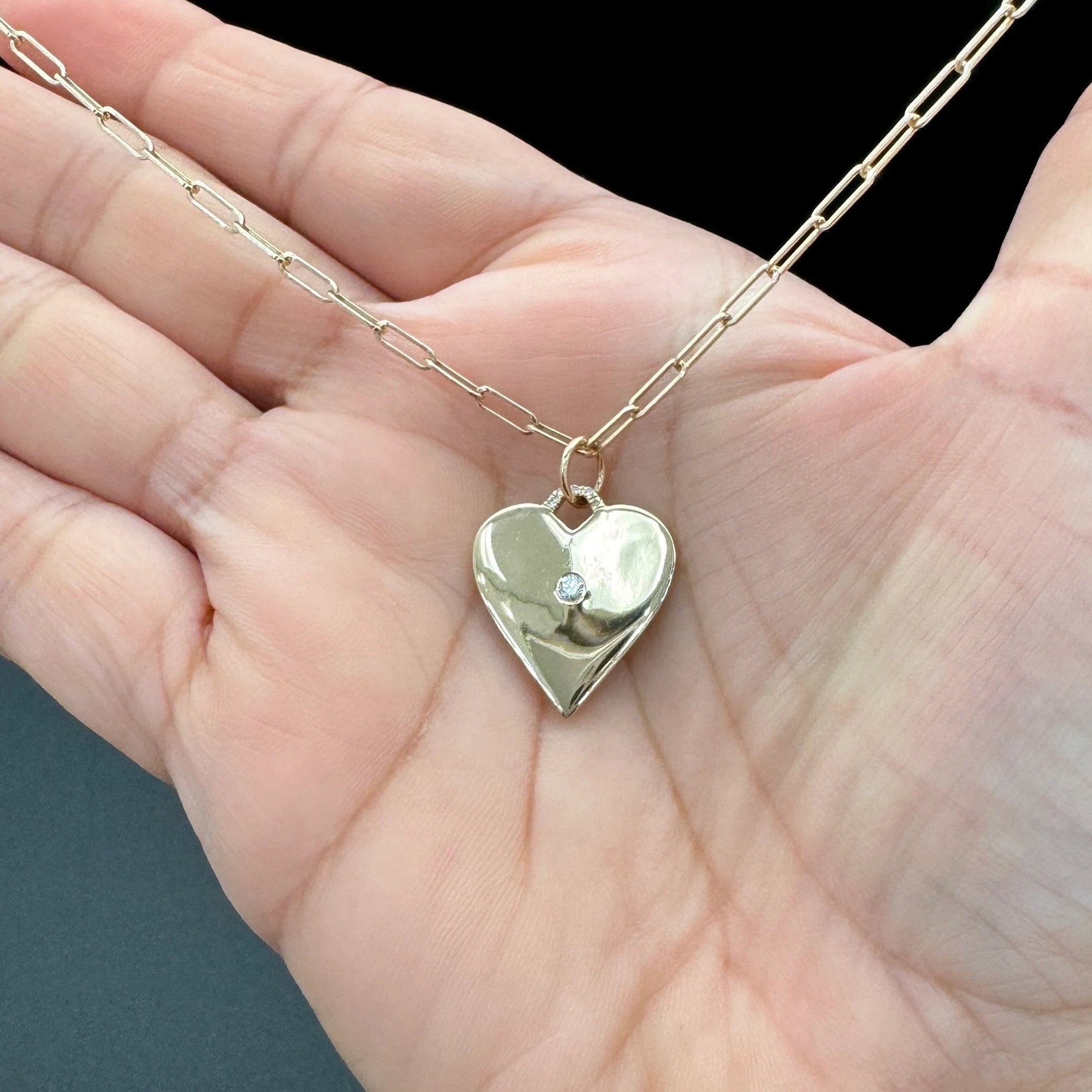 Gold & Diamond Heart Pendant
