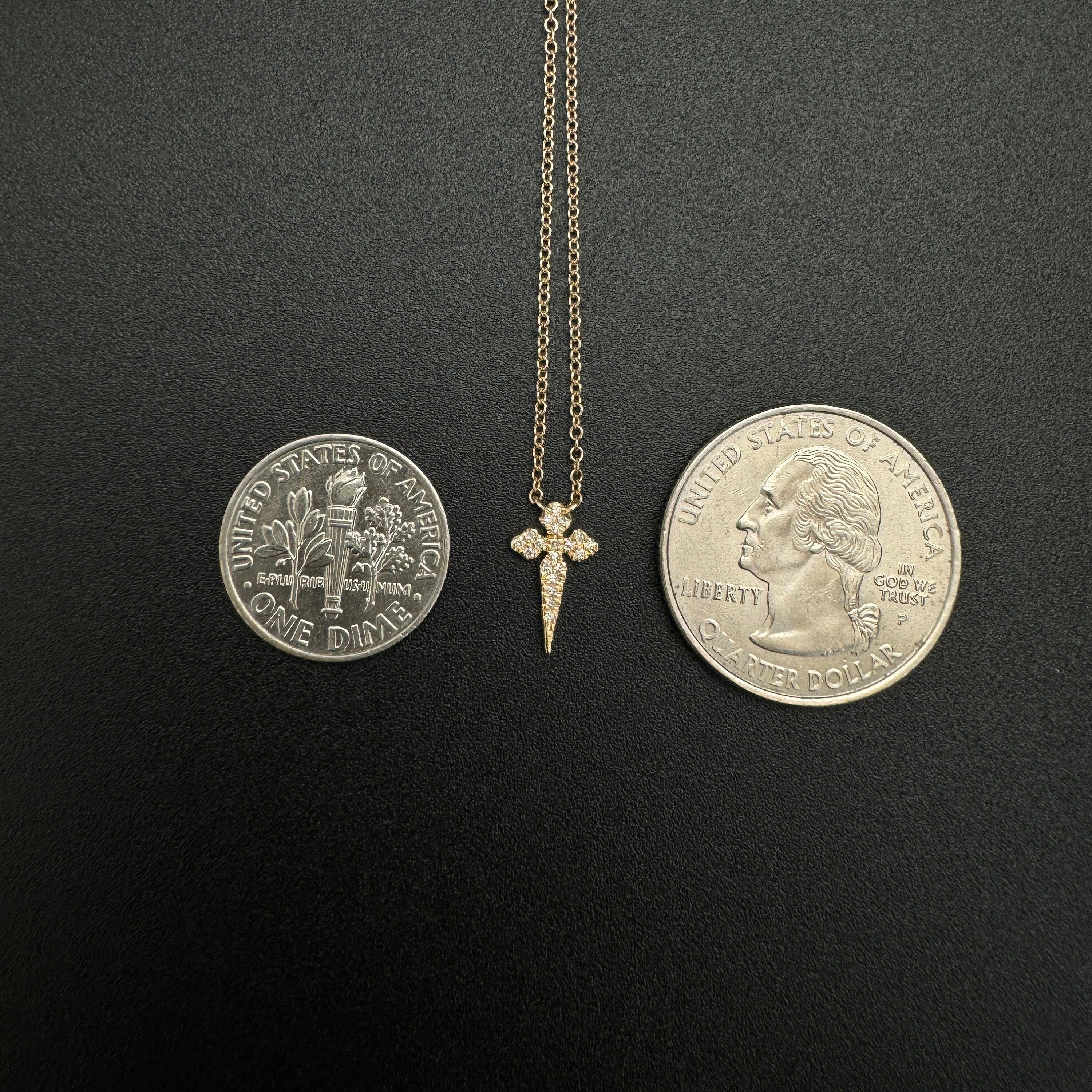 Diamond Cross Necklace 8.40x11.50mm