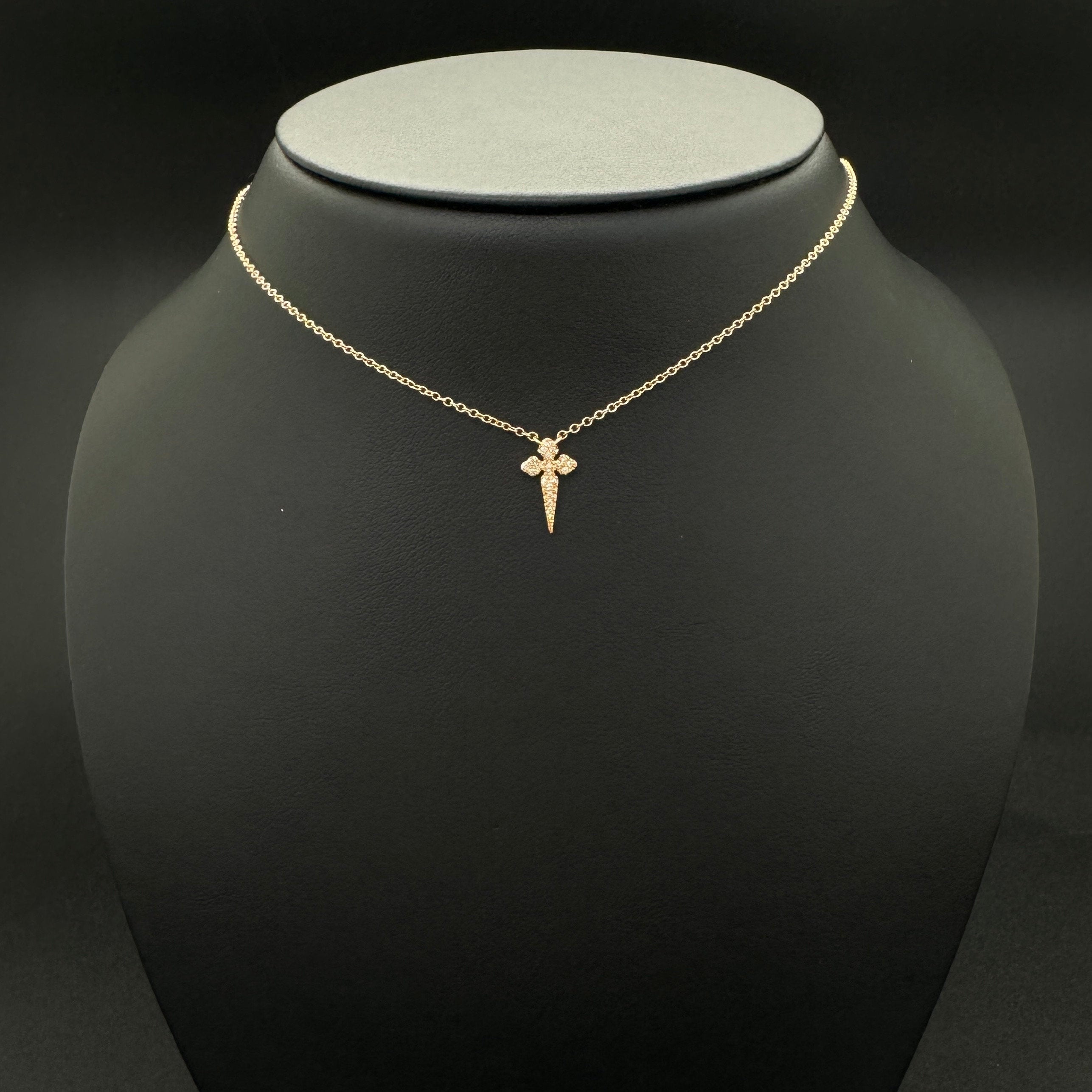 Diamond Cross Necklace 8.40x11.50mm