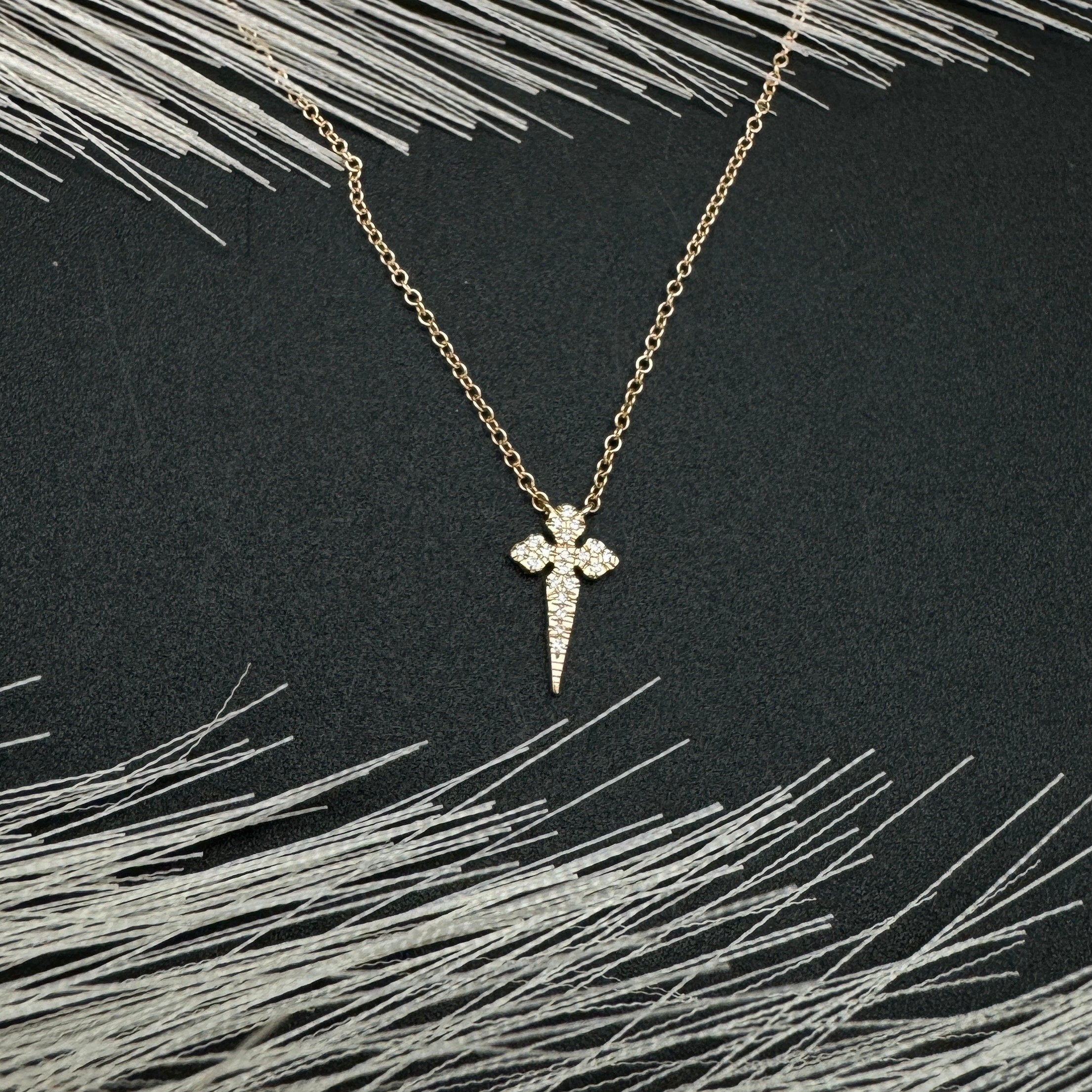 Diamond Cross Necklace 8.40x11.50mm