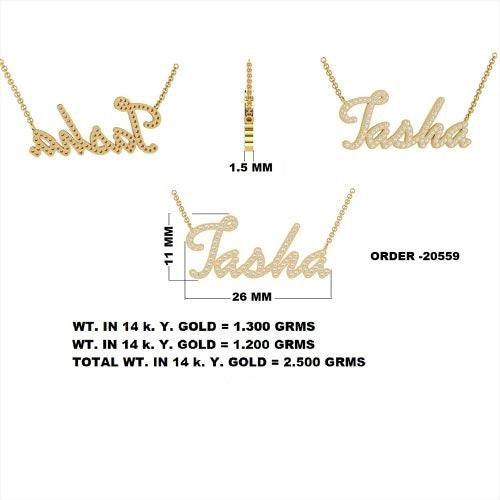 Diamond Tasha name necklace